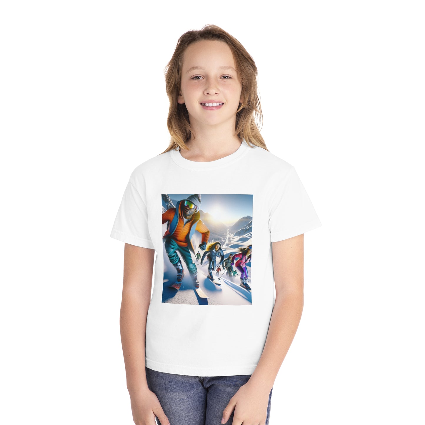 Skiing Youth Midweight Tee