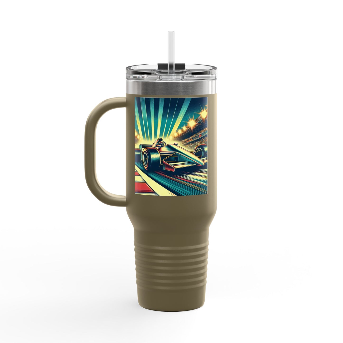 Vintage F1 Insulated Travel Mug, 40oz, Perfect for Fans, Sports Events, Coffee, Tea, Water
