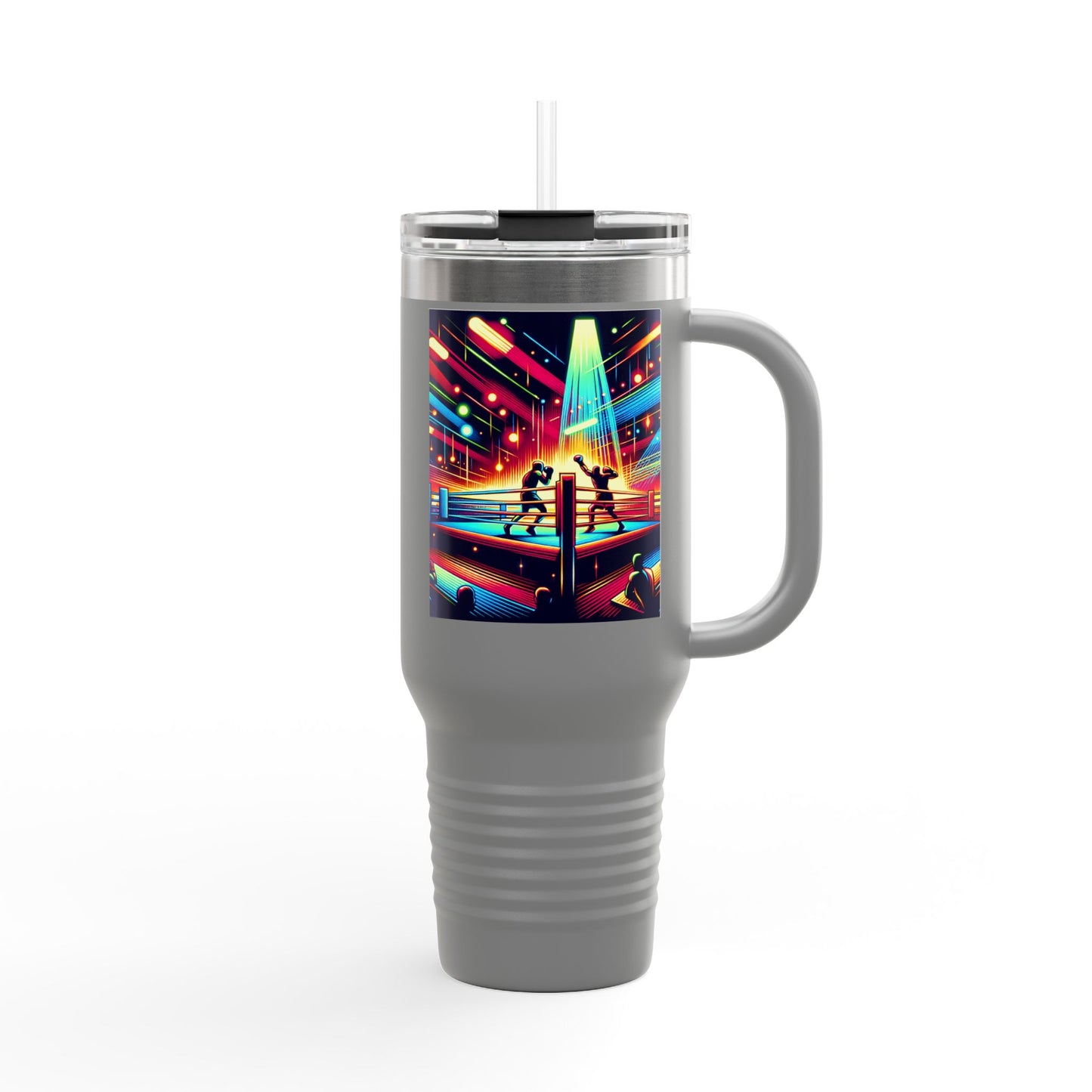 Vintage Boxing Insulated Travel Mug, 40oz, Perfect for Fans, Game Day, Sports Events, Coffee, Tea, Water
