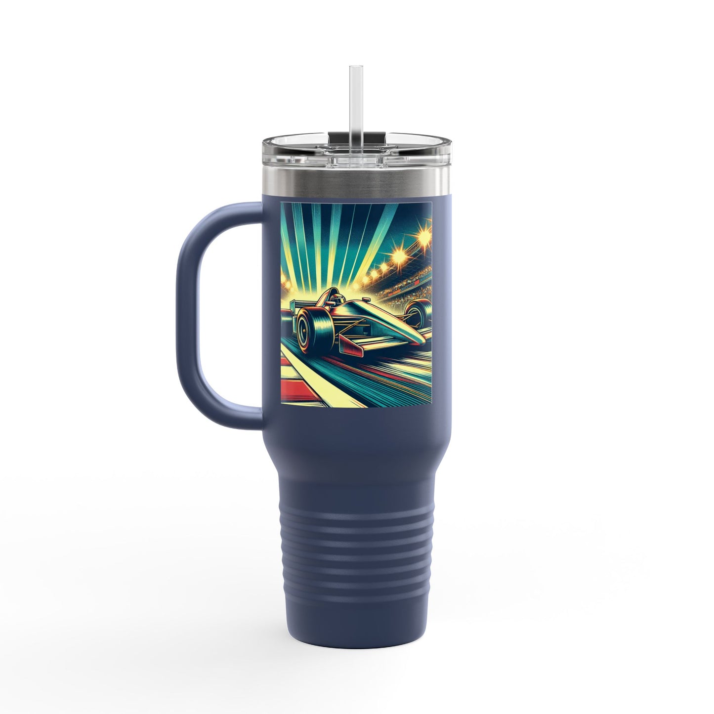 Vintage F1 Insulated Travel Mug, 40oz, Perfect for Fans, Sports Events, Coffee, Tea, Water