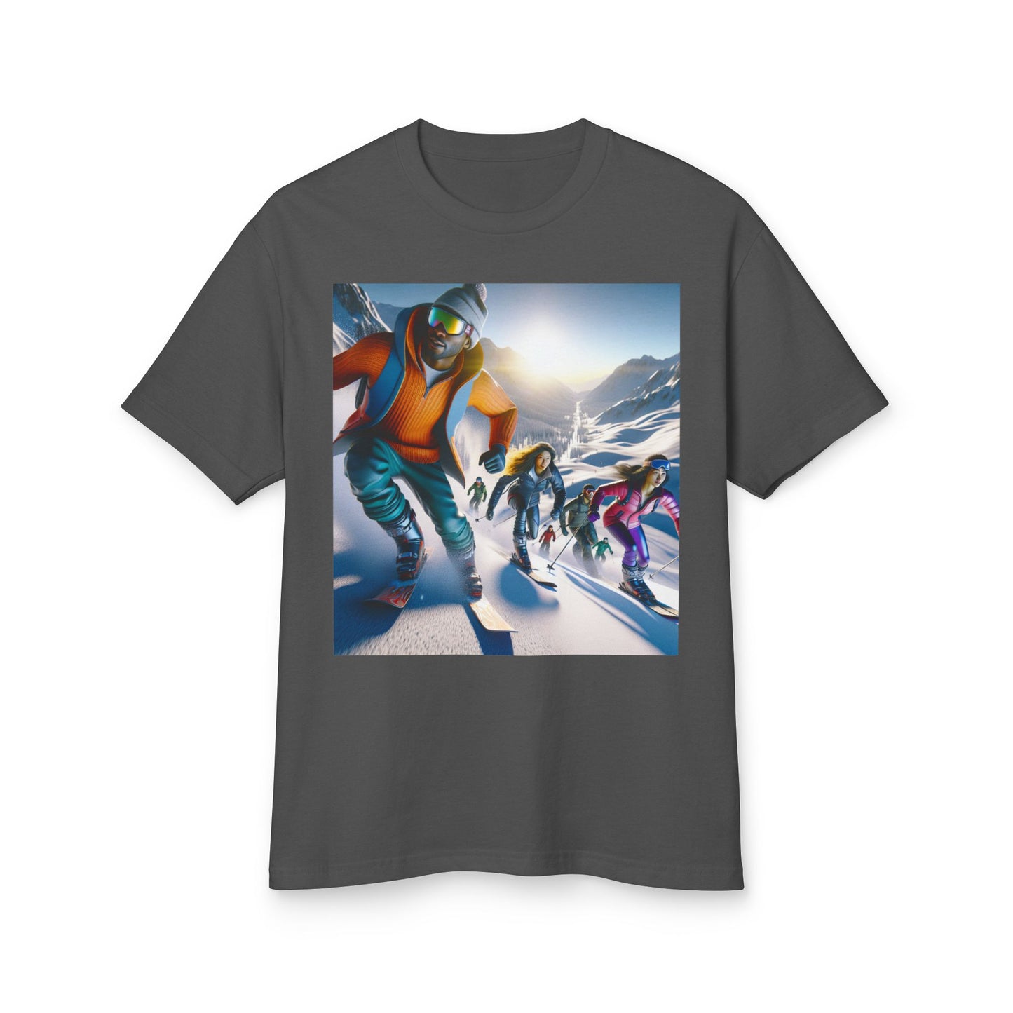 Skiing Heavyweight Tee - Unisex Garment-Dyed Shirt