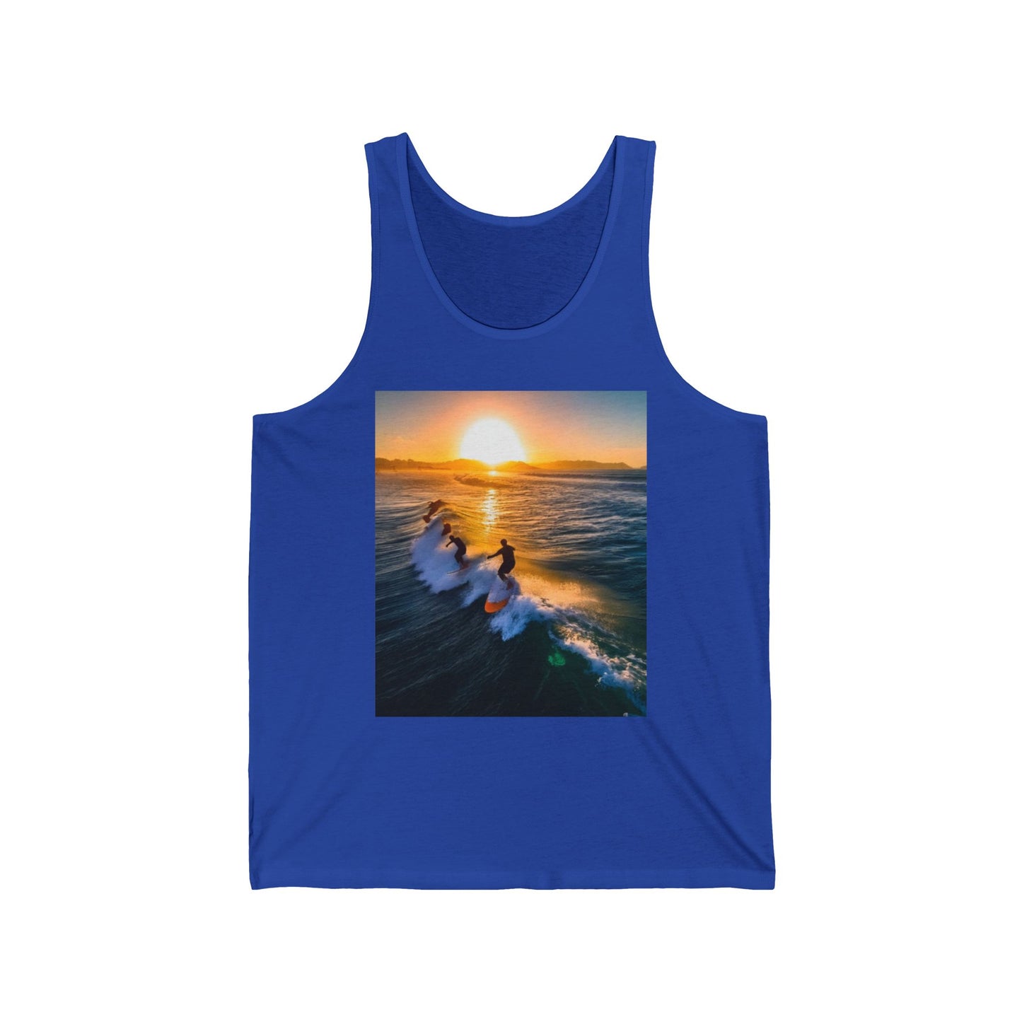 Surfing Unisex Jersey Tank Top - Perfect for Festivals & Casual Wear