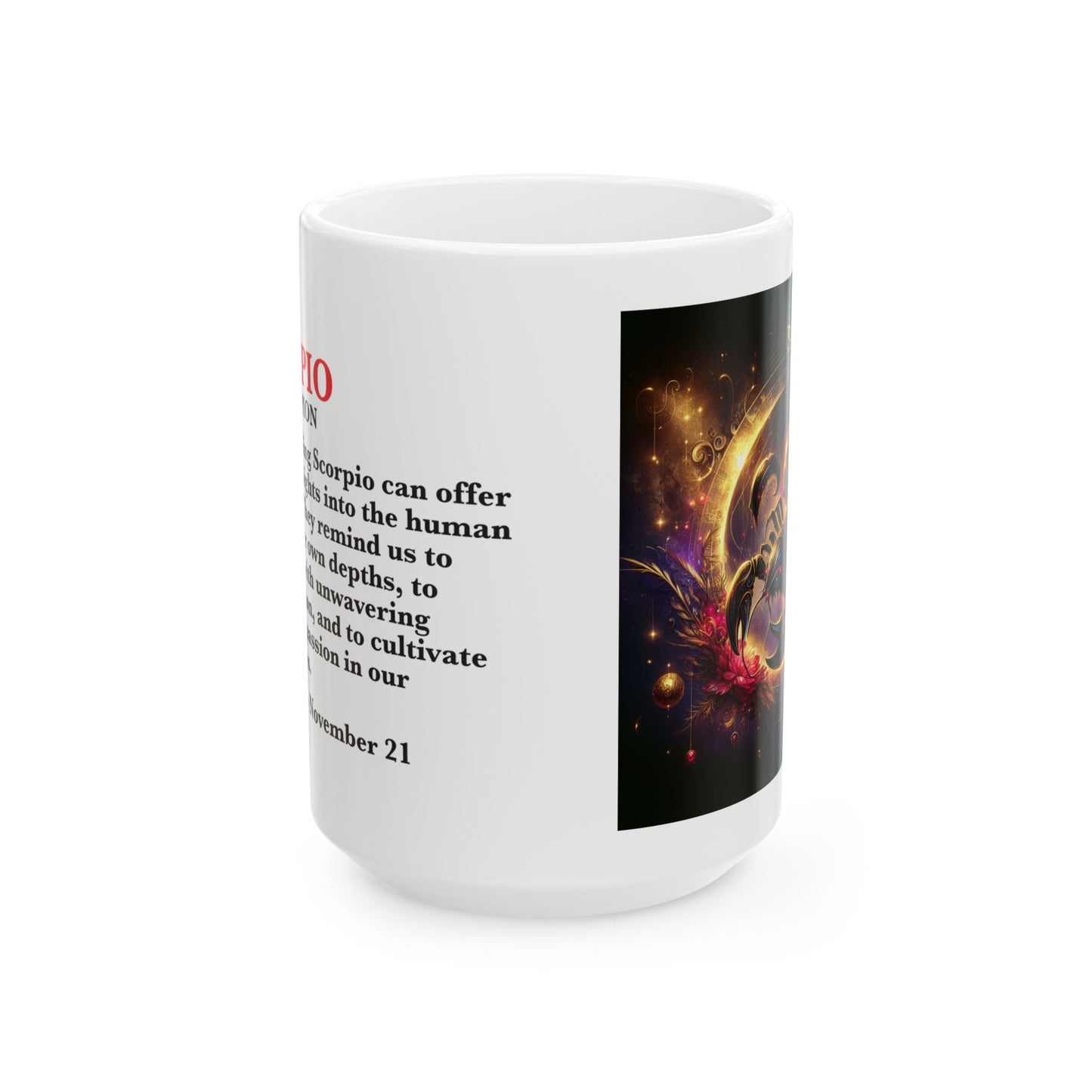 Scorpio Zodiac Ceramic Mug, Astrology Coffee Cup, Horoscope Drinkware for Scorpio Lovers, October/November Birthday Gift, Star Sign Mug