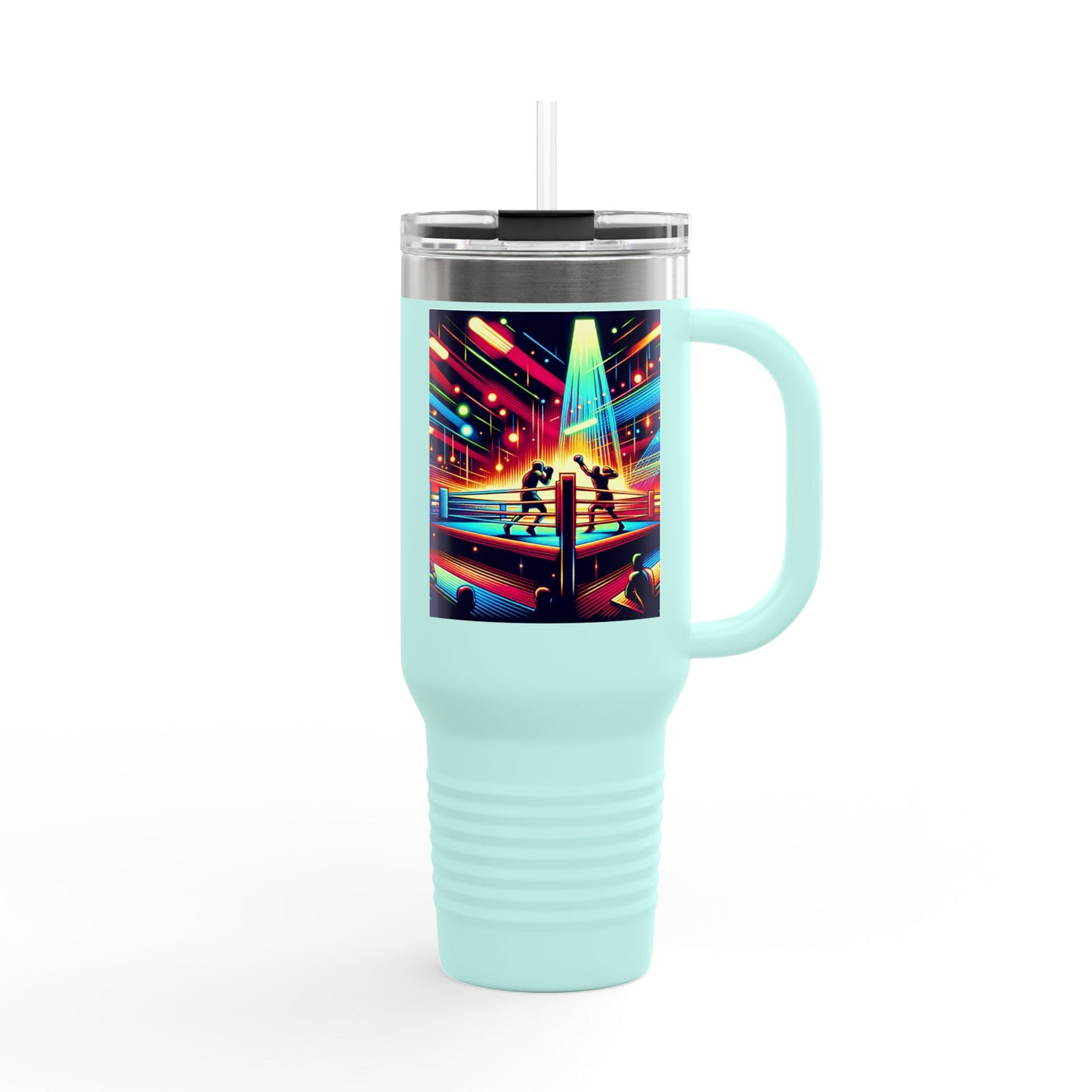 Vintage Boxing Insulated Travel Mug, 40oz, Perfect for Fans, Game Day, Sports Events, Coffee, Tea, Water