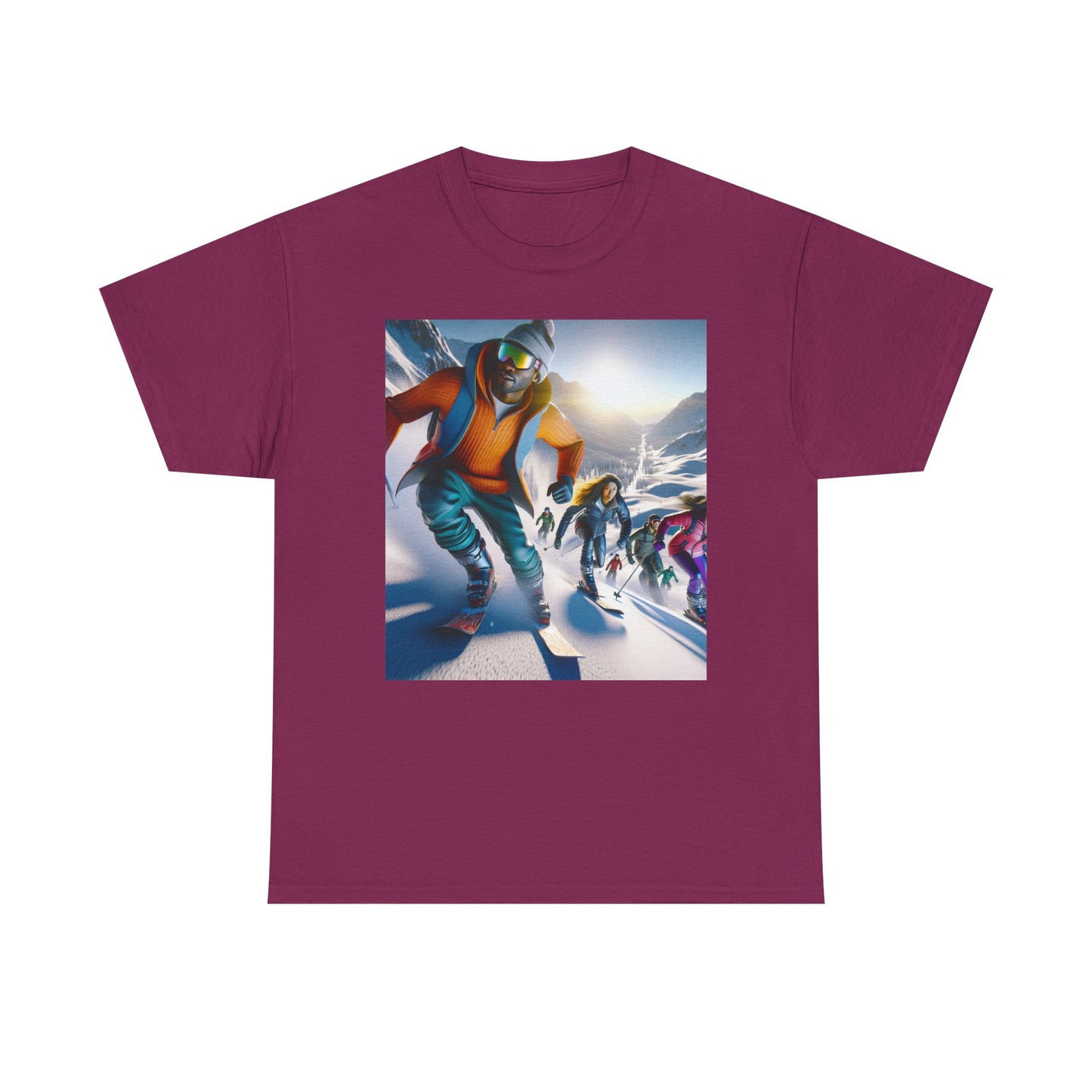 Skiing Women's Heavy Cotton Tee