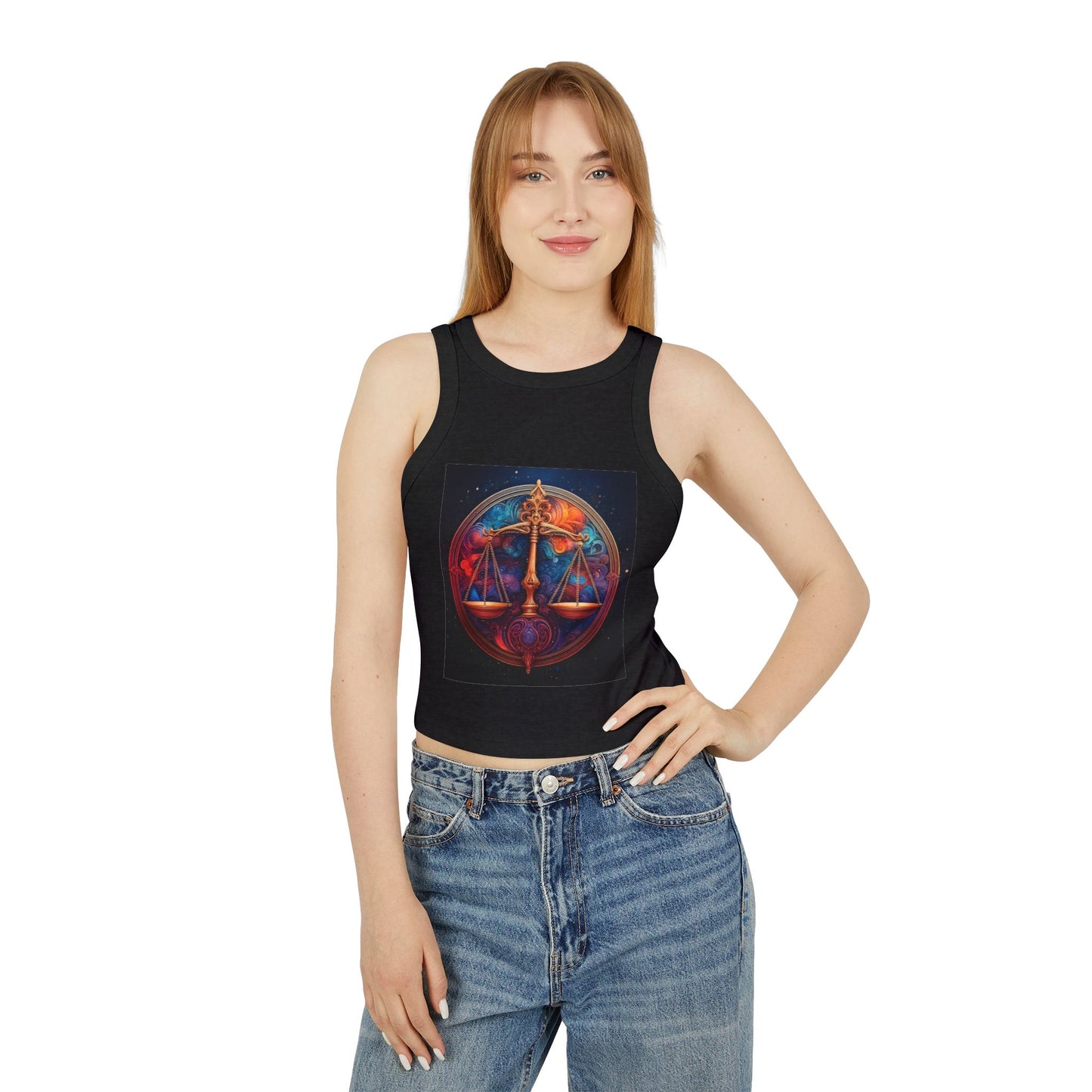 Libra Women's Micro Rib Racer Tank Top