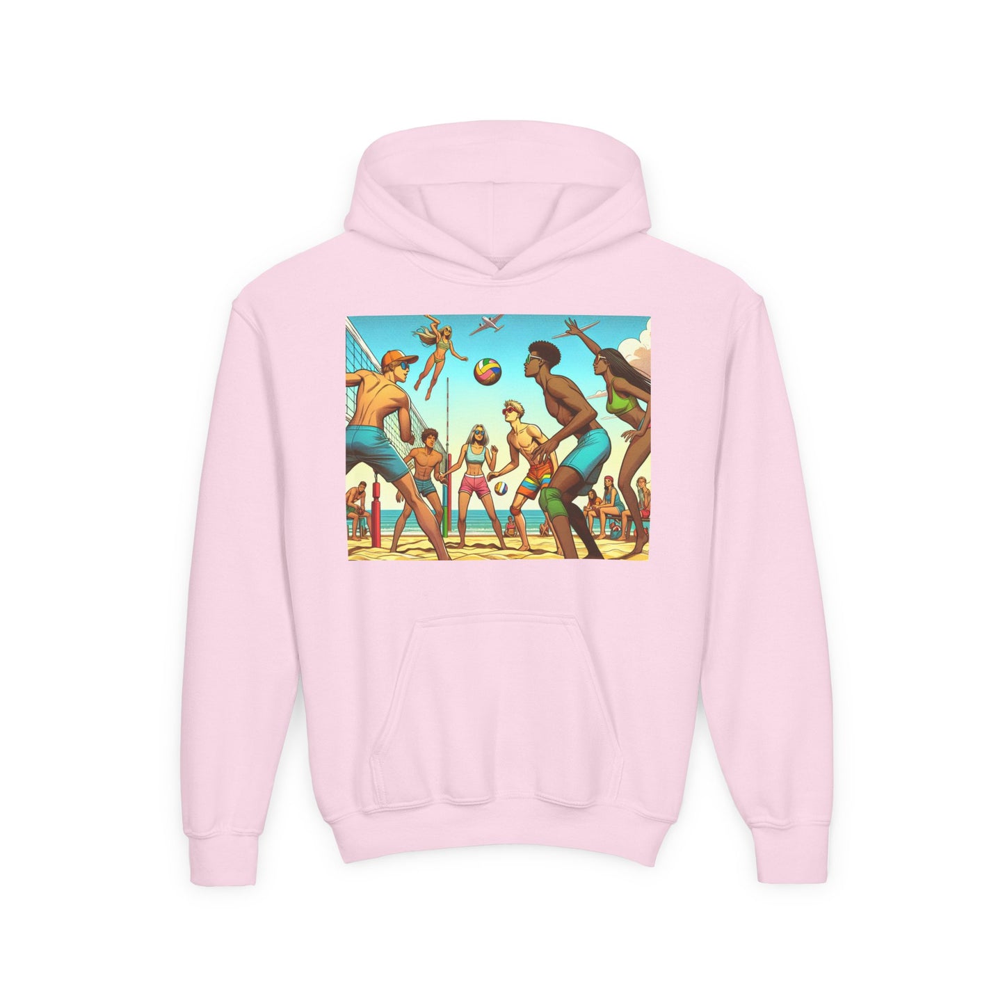 Volleyball Youth Hoodie - Sporty Heavy Blend Sweatshirt for Young Athletes