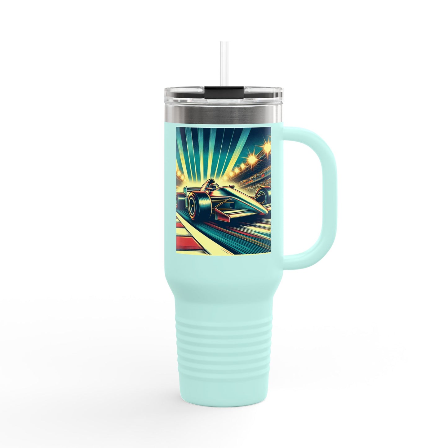 Vintage F1 Insulated Travel Mug, 40oz, Perfect for Fans, Sports Events, Coffee, Tea, Water