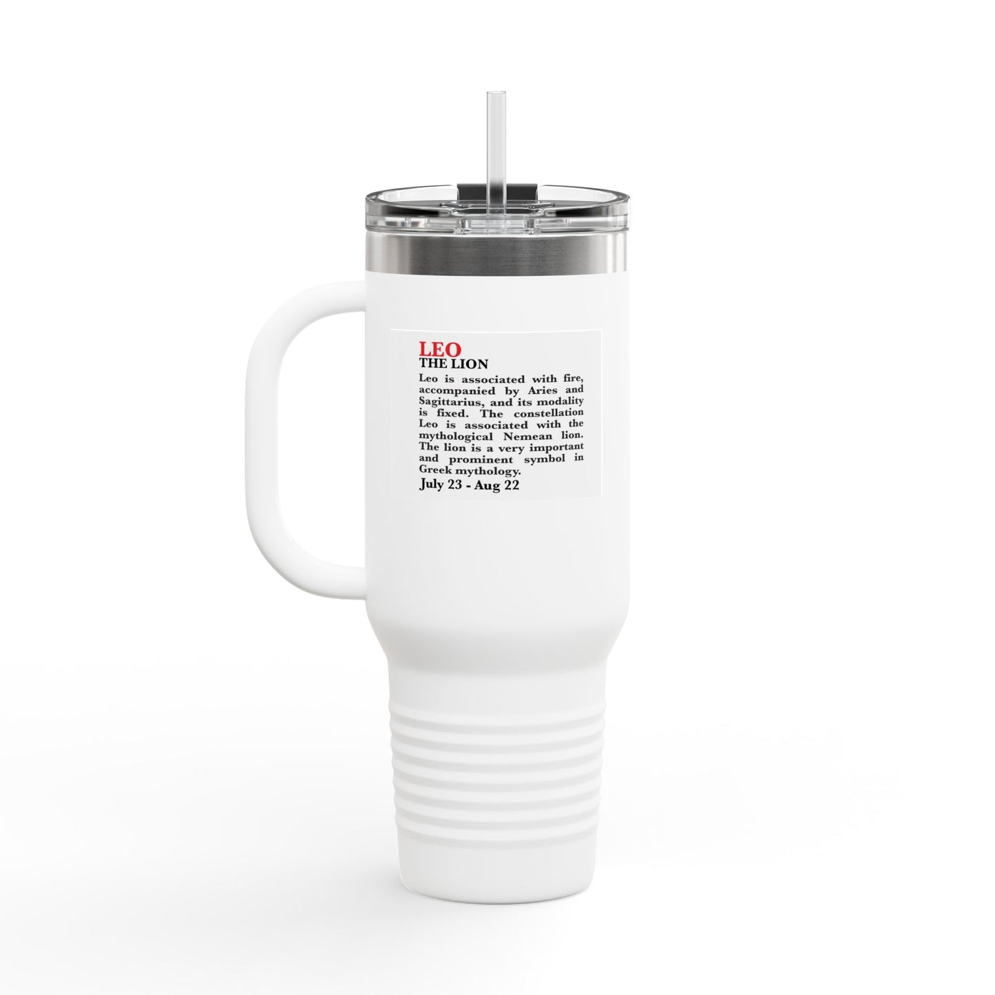 Leo Insulated Travel Mug, 40oz, Perfect for Zodiac Fans, Coffee, Tea, Water