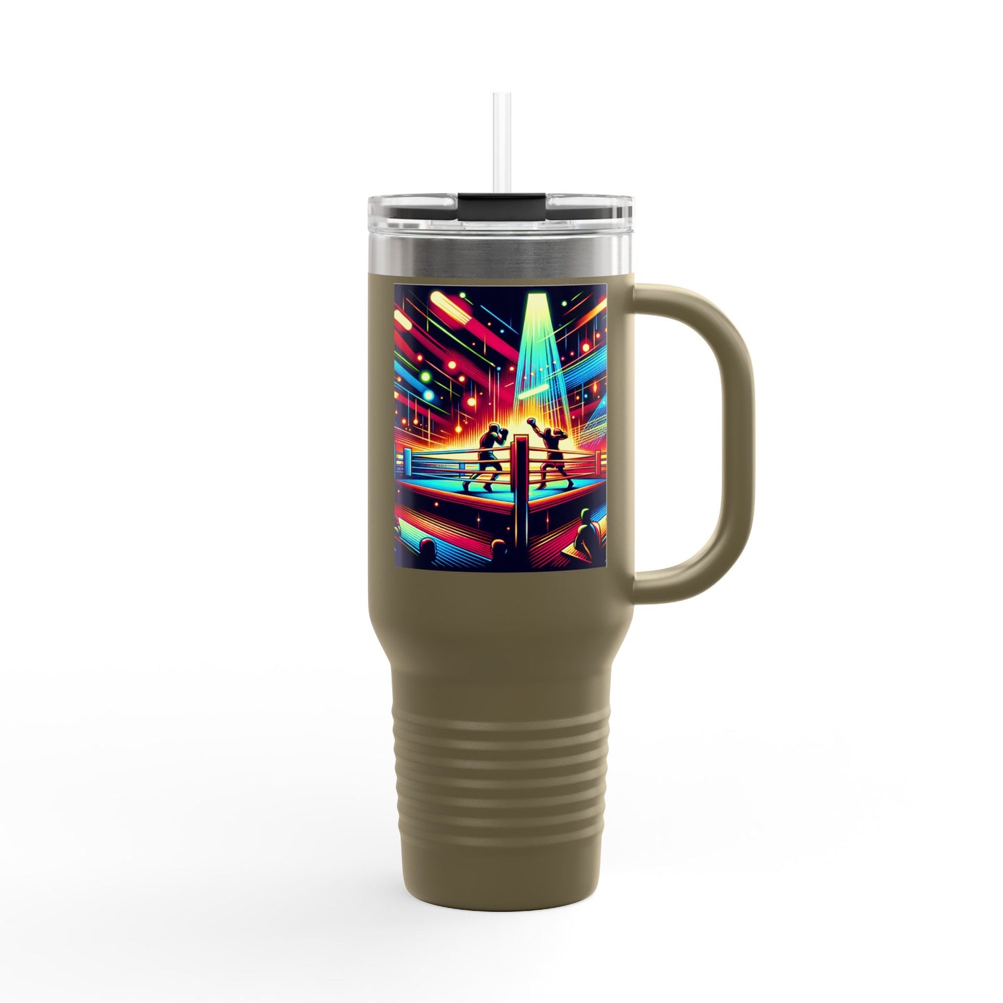 Vintage Boxing Insulated Travel Mug, 40oz, Perfect for Fans, Game Day, Sports Events, Coffee, Tea, Water