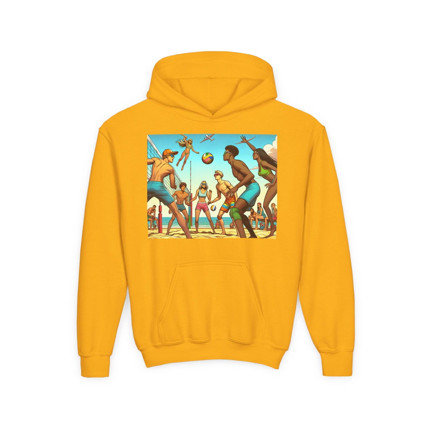 Volleyball Youth Hoodie - Sporty Heavy Blend Sweatshirt for Young Athletes