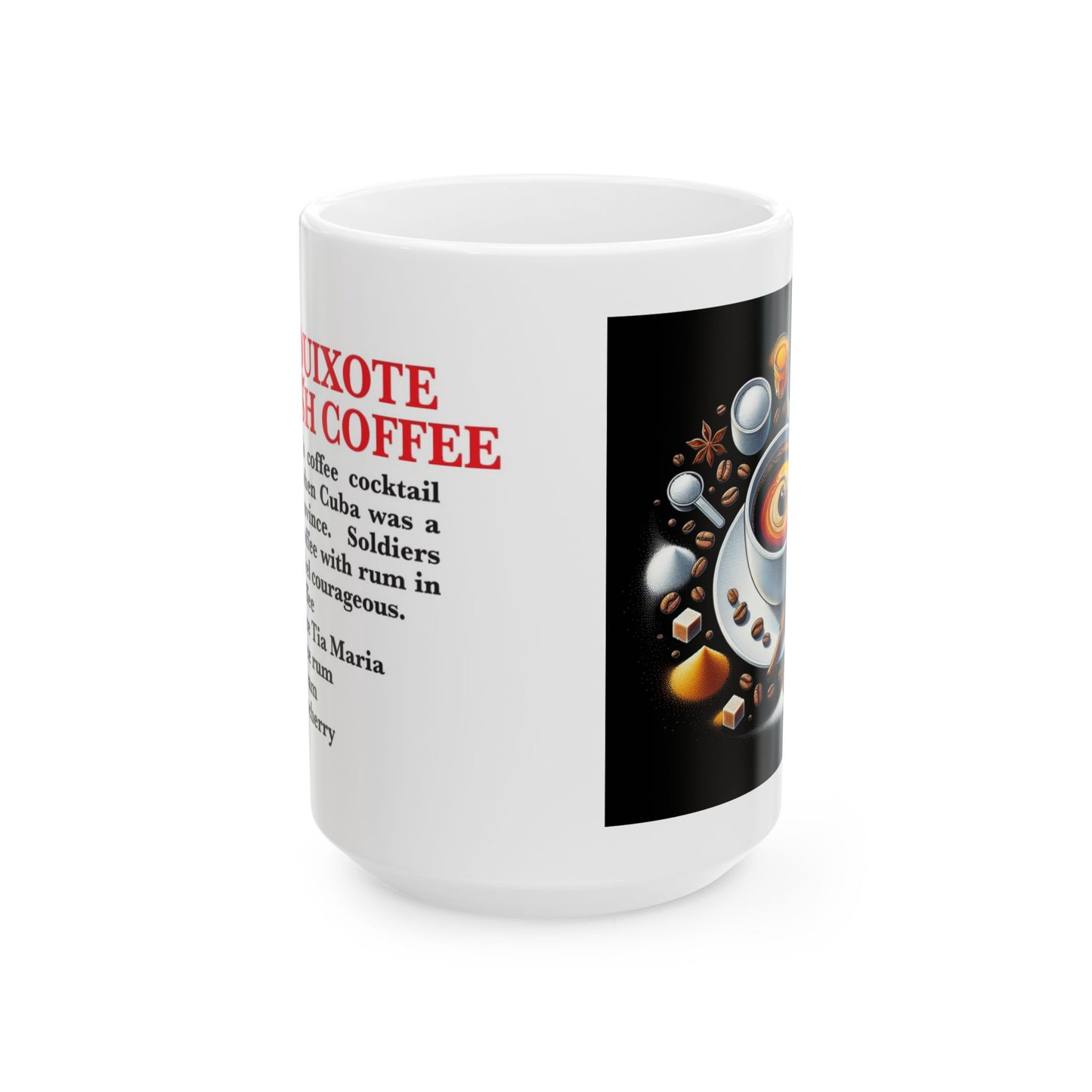 Don Quixote Spanish Coffee Ceramic Recipe Mug