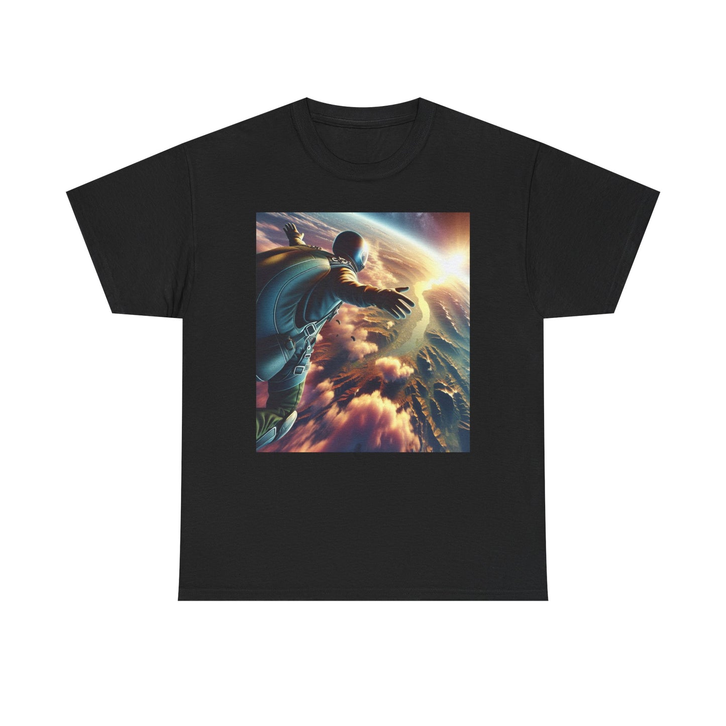 Cosmic Adventure Unisex Heavy Cotton Tee - Space Graphic Shirt