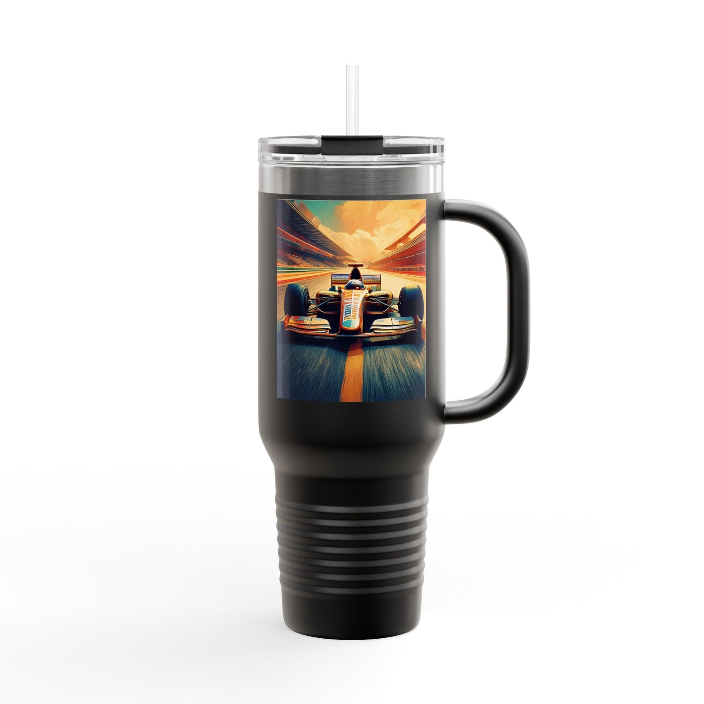 Vintage F1 Insulated Travel Mug, 40oz, Perfect for Fans, Sports Events, Coffee, Tea, Water