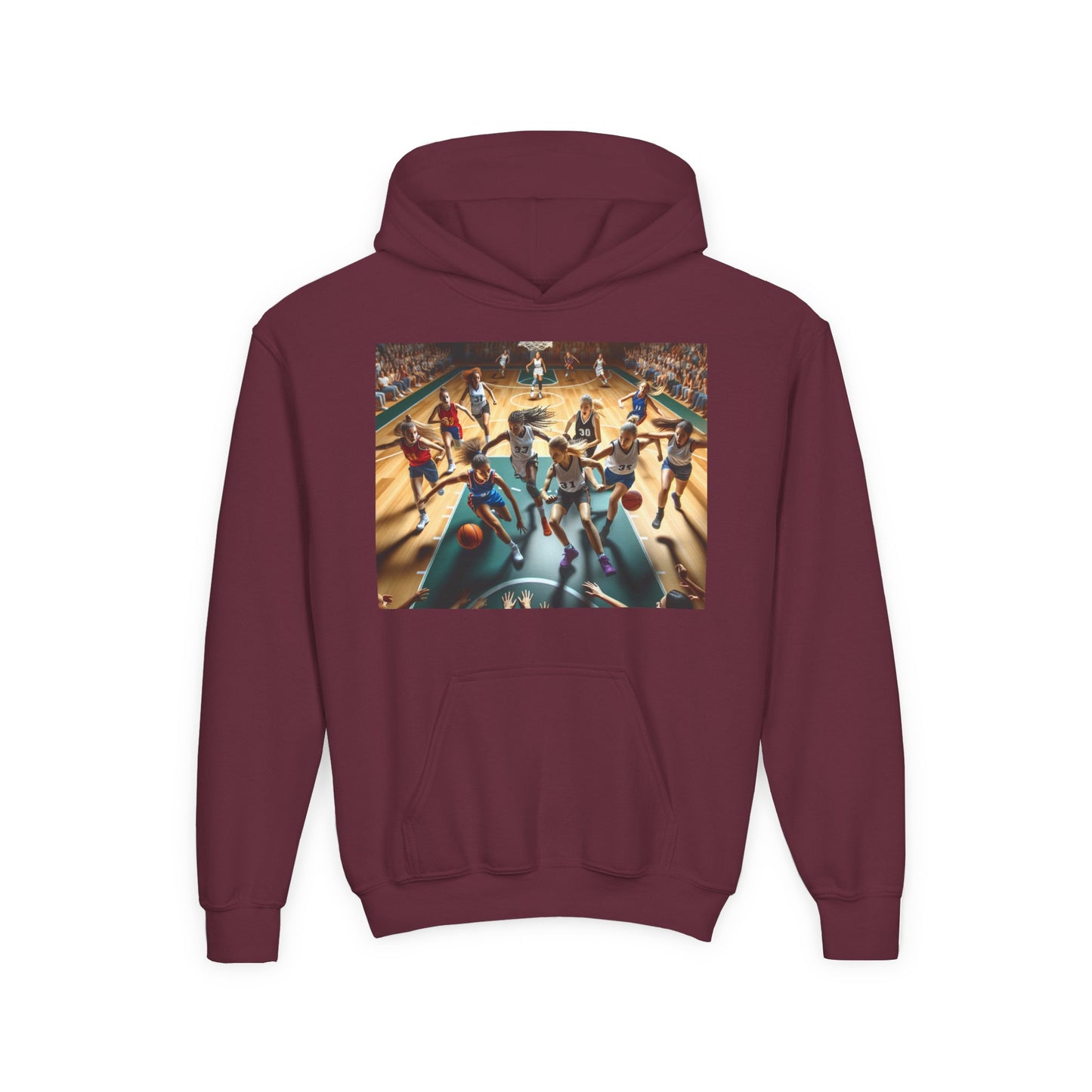 Basketball Youth Hoodie - Heavy Blend Sweatshirt