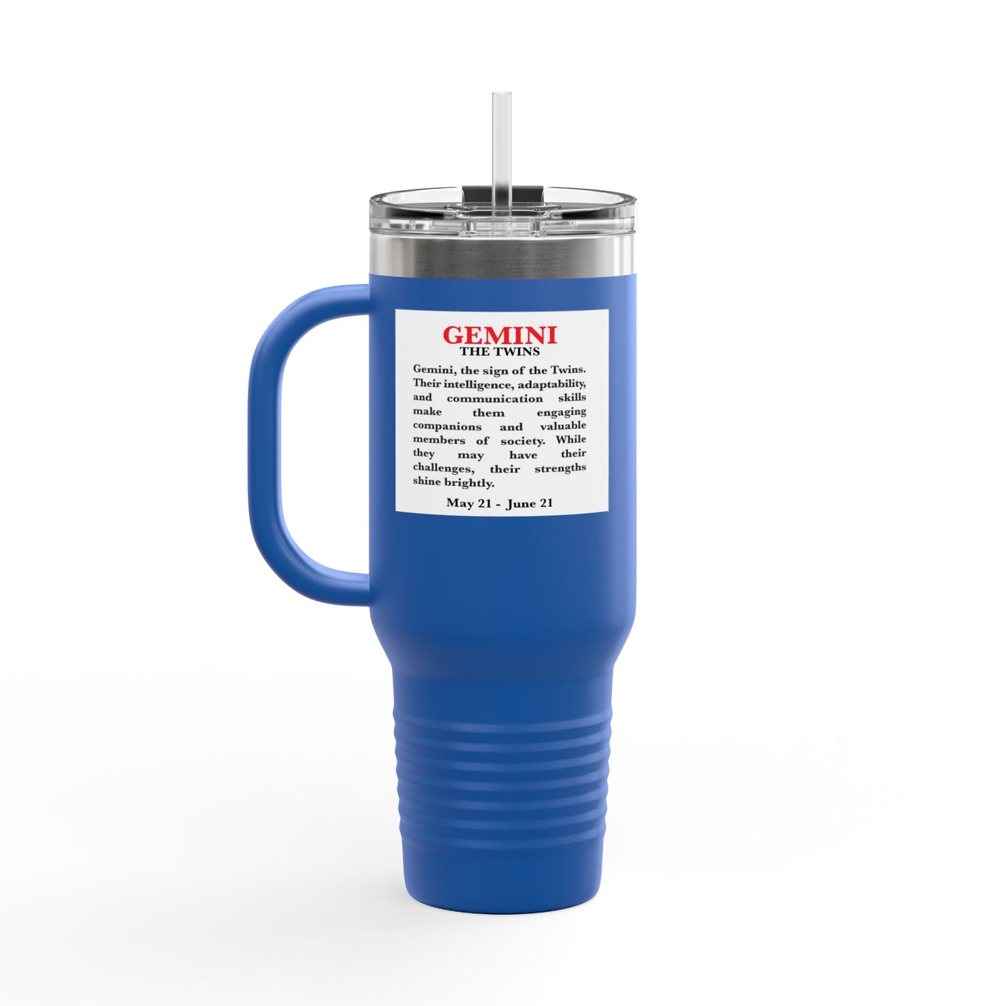 Gemini Insulated Travel Mug, 40oz, Perfect for Zodiac Fans, Coffee, Tea, Water