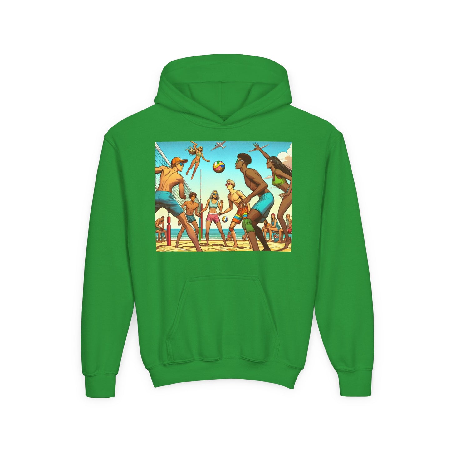 Volleyball Youth Hoodie - Sporty Heavy Blend Sweatshirt for Young Athletes