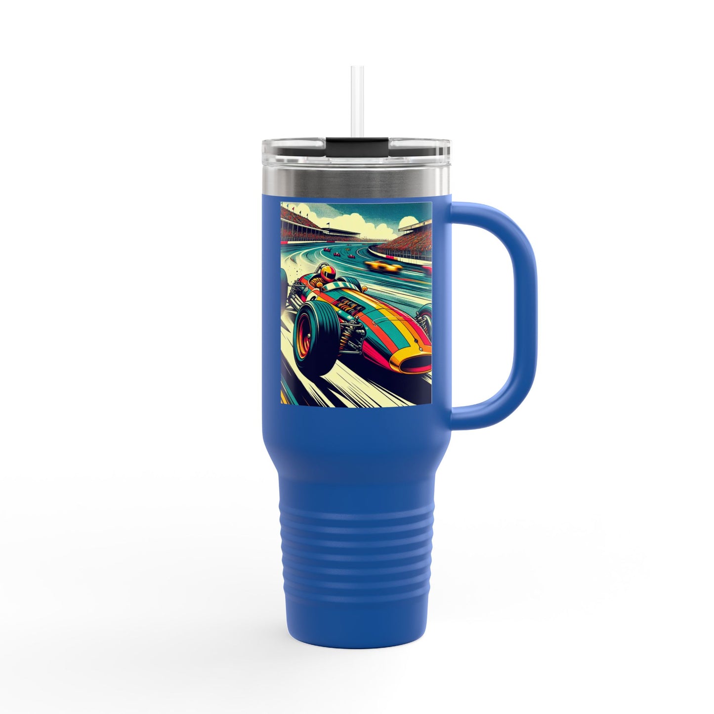 Vintage F1 Insulated Travel Mug, 40oz, Perfect for Fans, Sports Events, Coffee, Tea, Water
