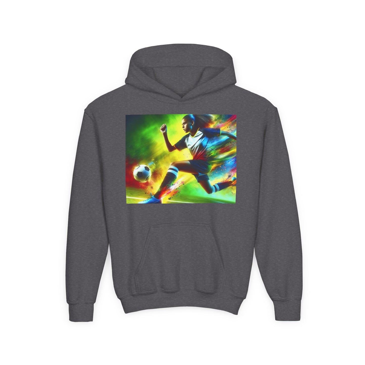 Soccer Youth Hoodie - Sporty Heavy Blend Sweatshirt for Young Athletes