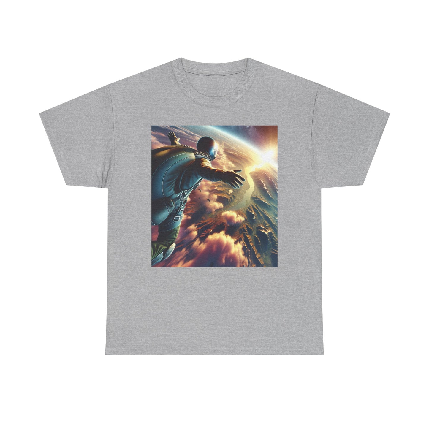 Cosmic Adventure Unisex Heavy Cotton Tee - Space Graphic Shirt