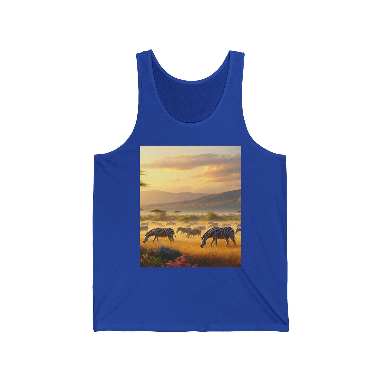 Zebras Unisex Jersey Tank Top - Perfect for Festivals & Casual Wear