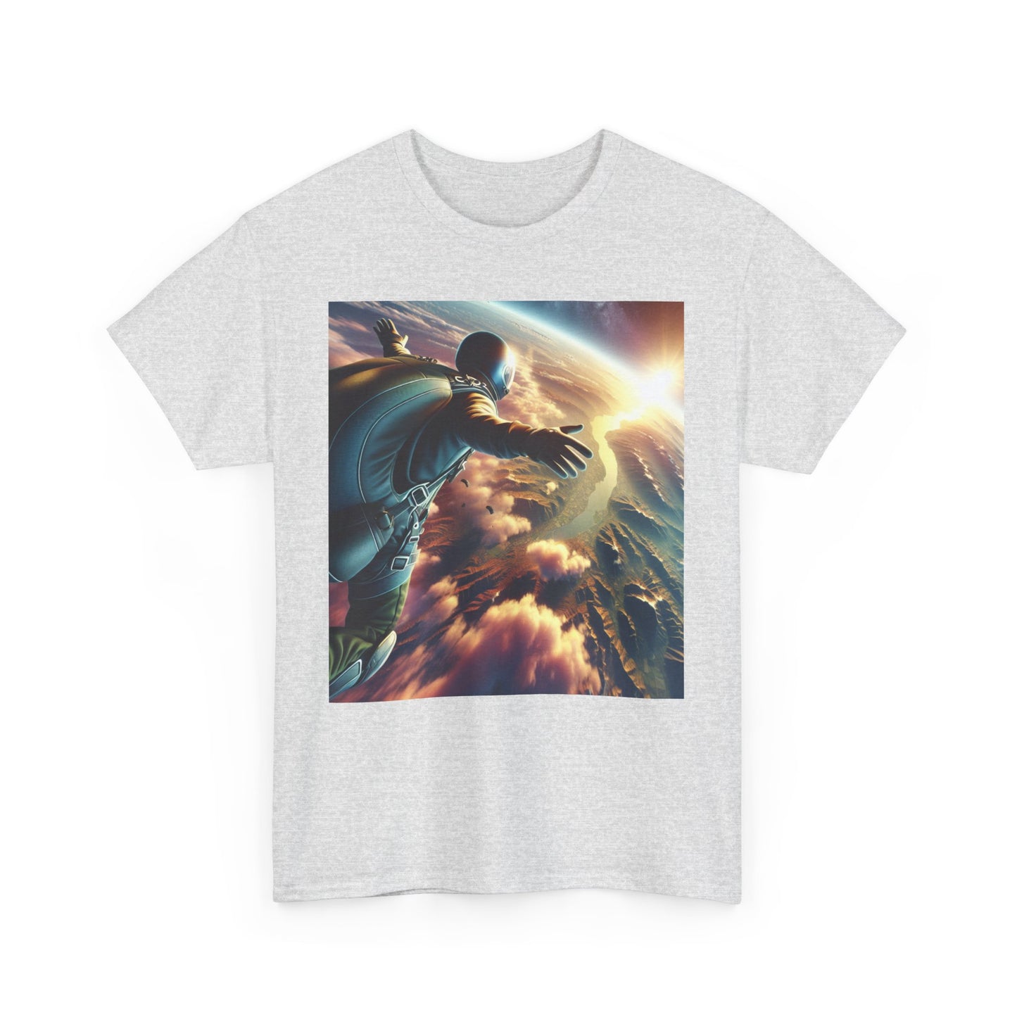 Cosmic Adventure Unisex Heavy Cotton Tee - Space Graphic Shirt