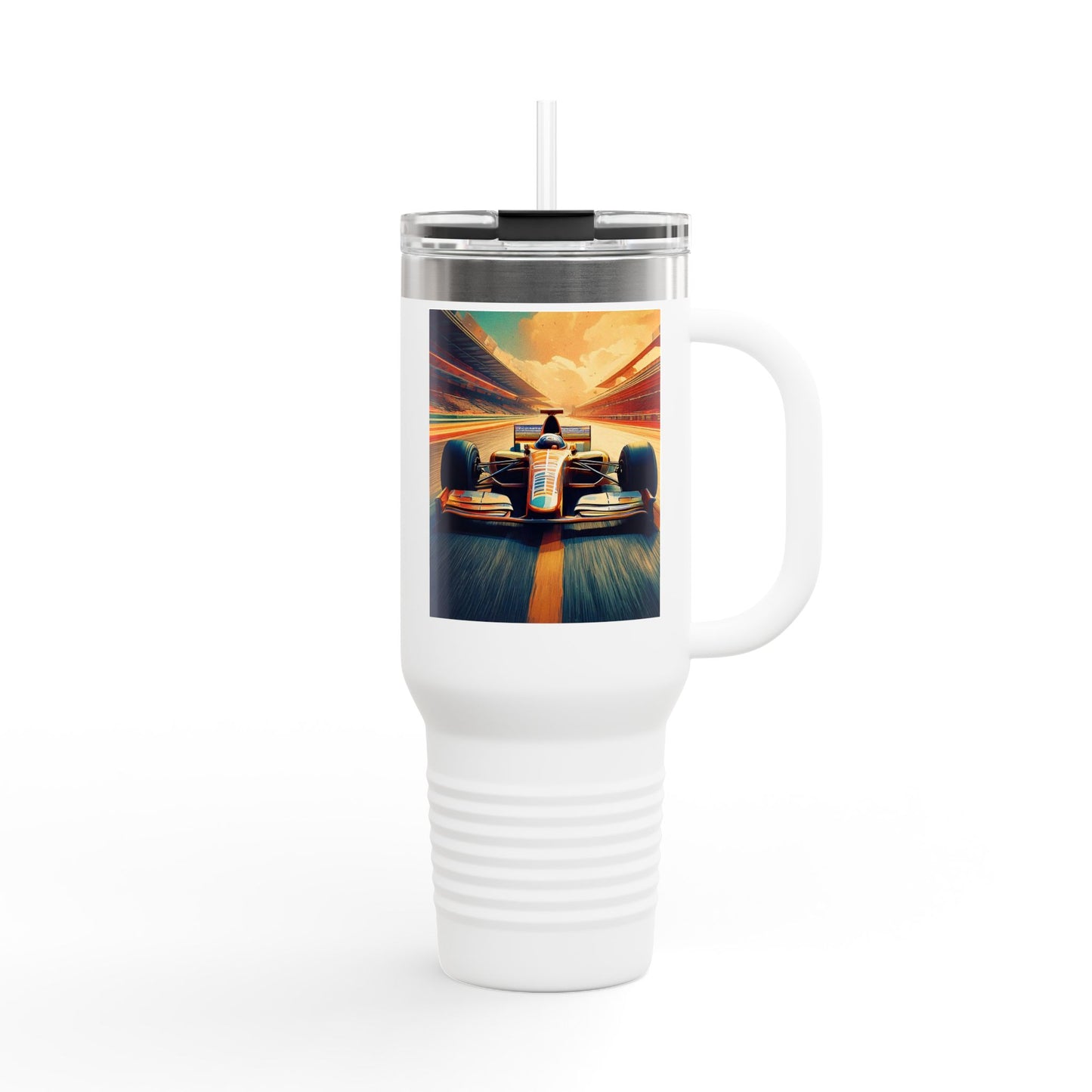 Vintage F1 Insulated Travel Mug, 40oz, Perfect for Fans, Sports Events, Coffee, Tea, Water