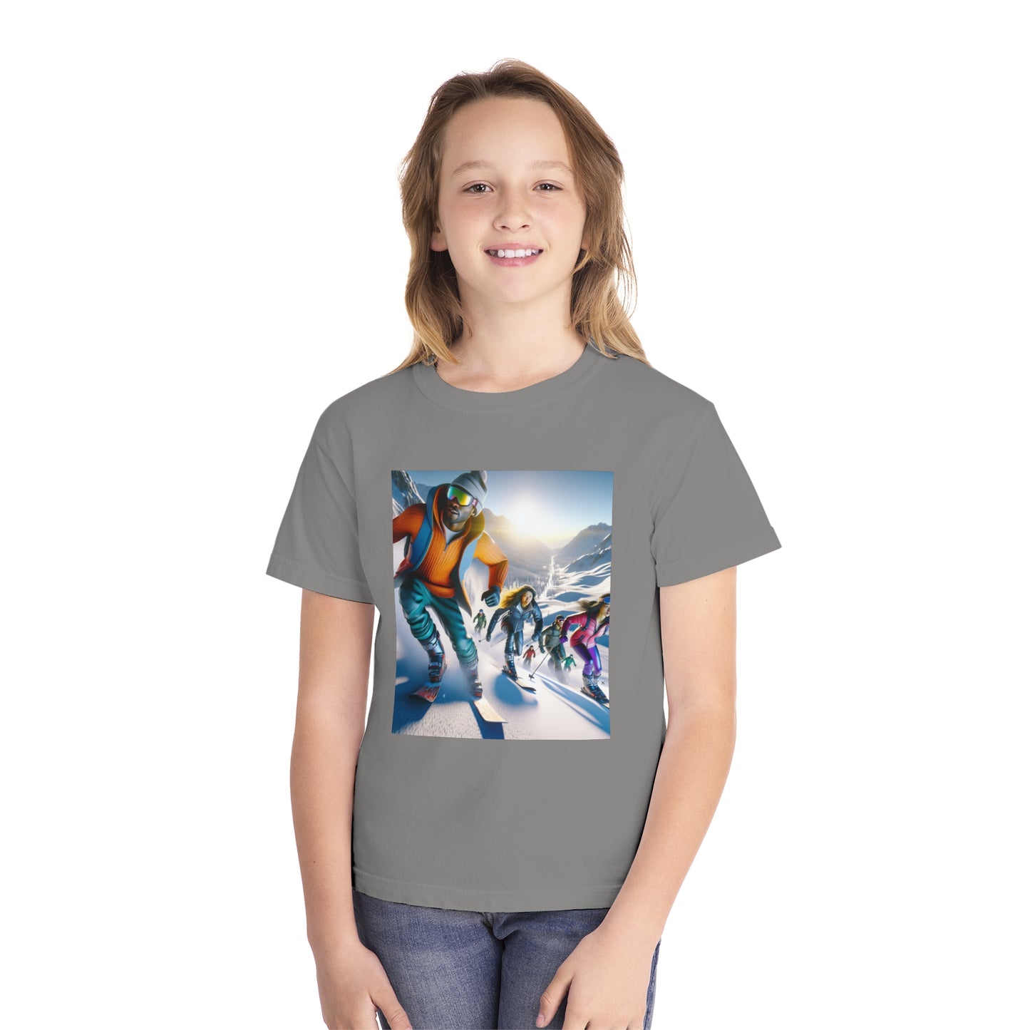 Skiing Youth Midweight Tee