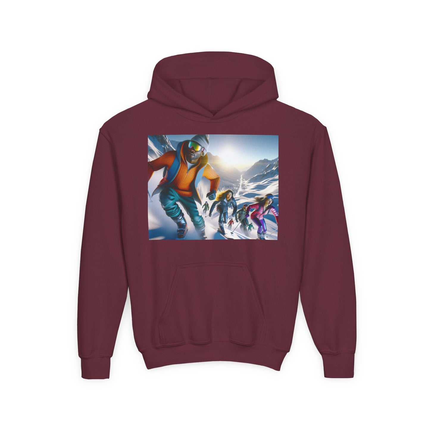 Skiing Youth Hoodie - Heavy Blend Sweatshirt