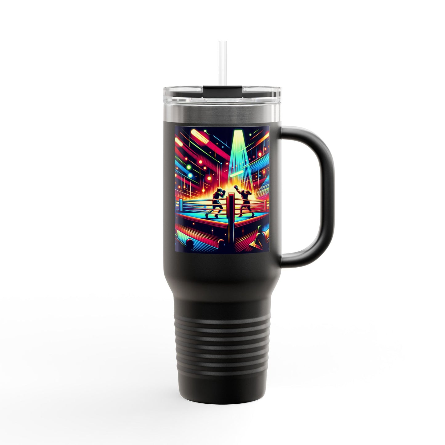 Vintage Boxing Insulated Travel Mug, 40oz, Perfect for Fans, Game Day, Sports Events, Coffee, Tea, Water