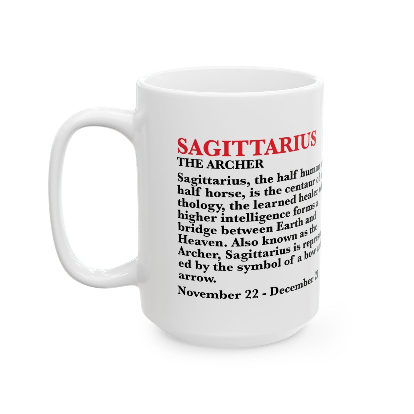 Sagittarius Zodiac Ceramic Mug, Astrology Coffee Cup, Horoscope Drinkware for Sagittarius Lovers, November/December Birthday Gift,