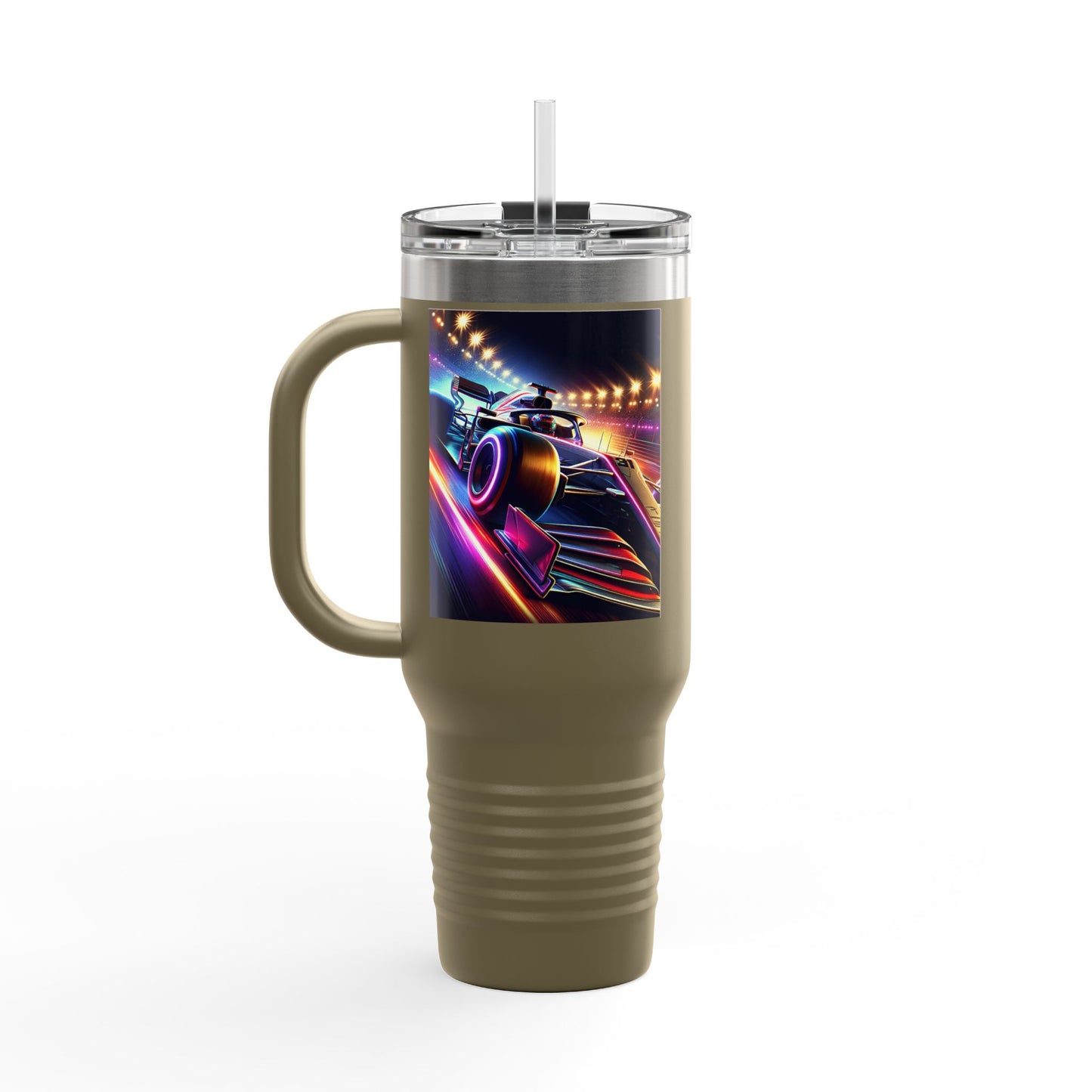 Vintage F1 Insulated Travel Mug, 40oz, Perfect for Fans, Sports Events, Coffee, Tea, Water