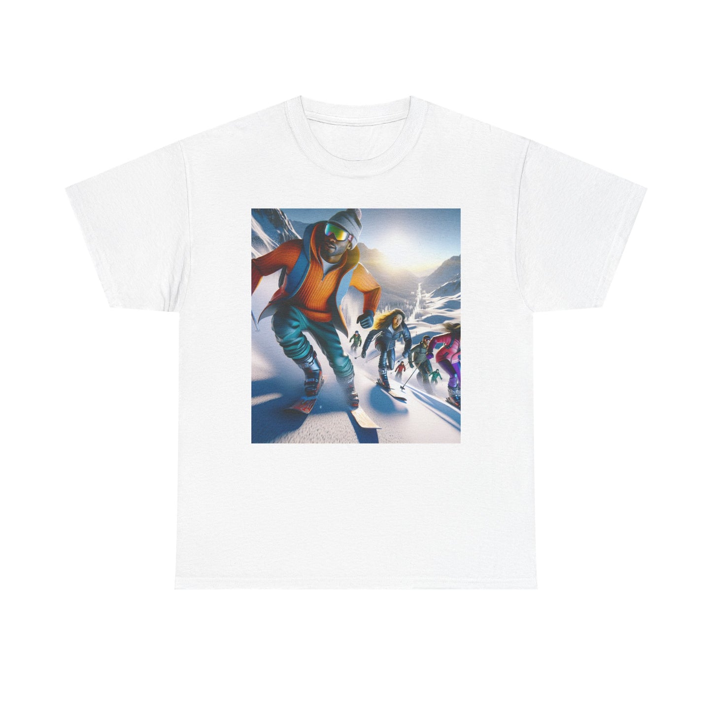 Skiing Women's Heavy Cotton Tee