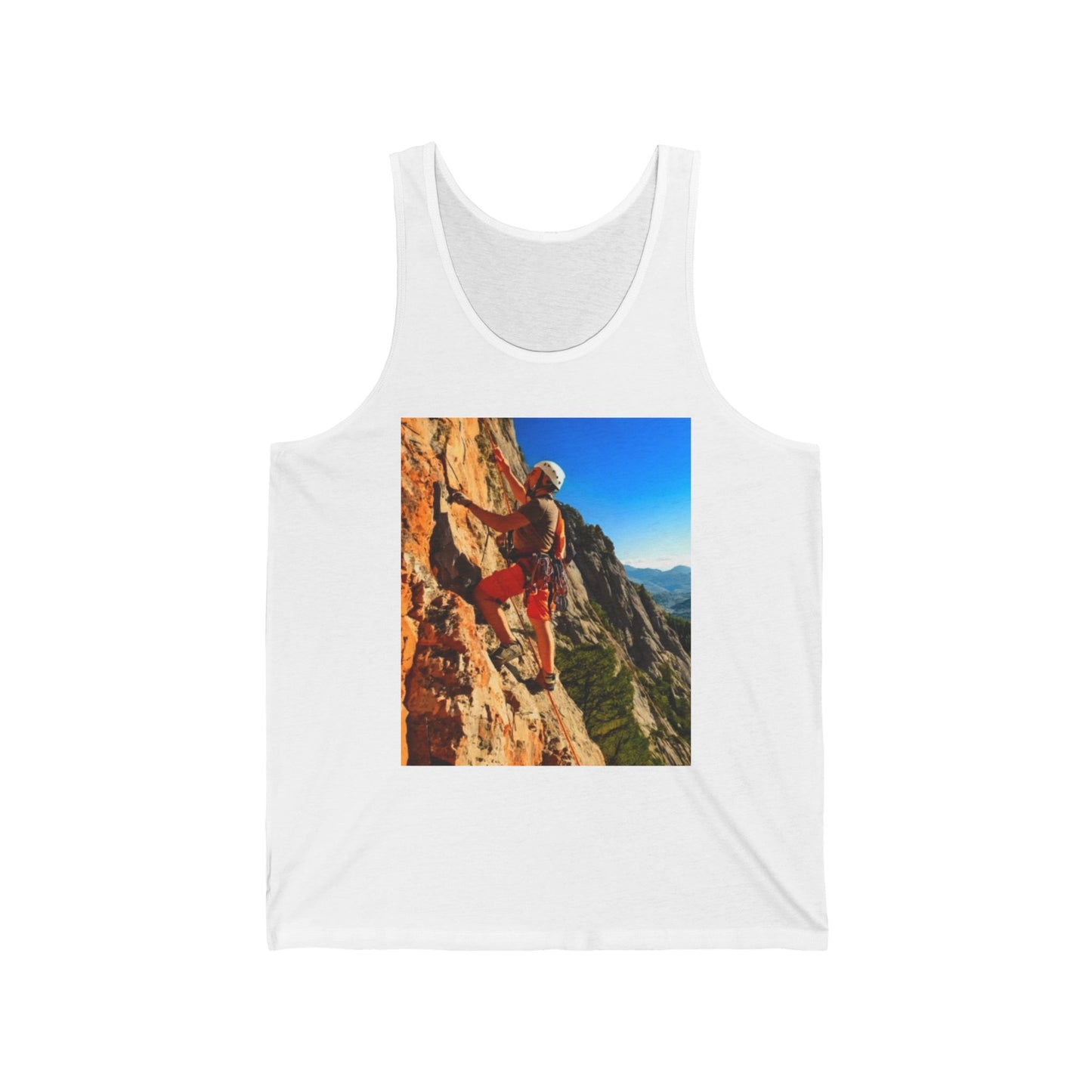 Rock Climbing Unisex Jersey Tank Top - Perfect for Festivals & Casual Wear