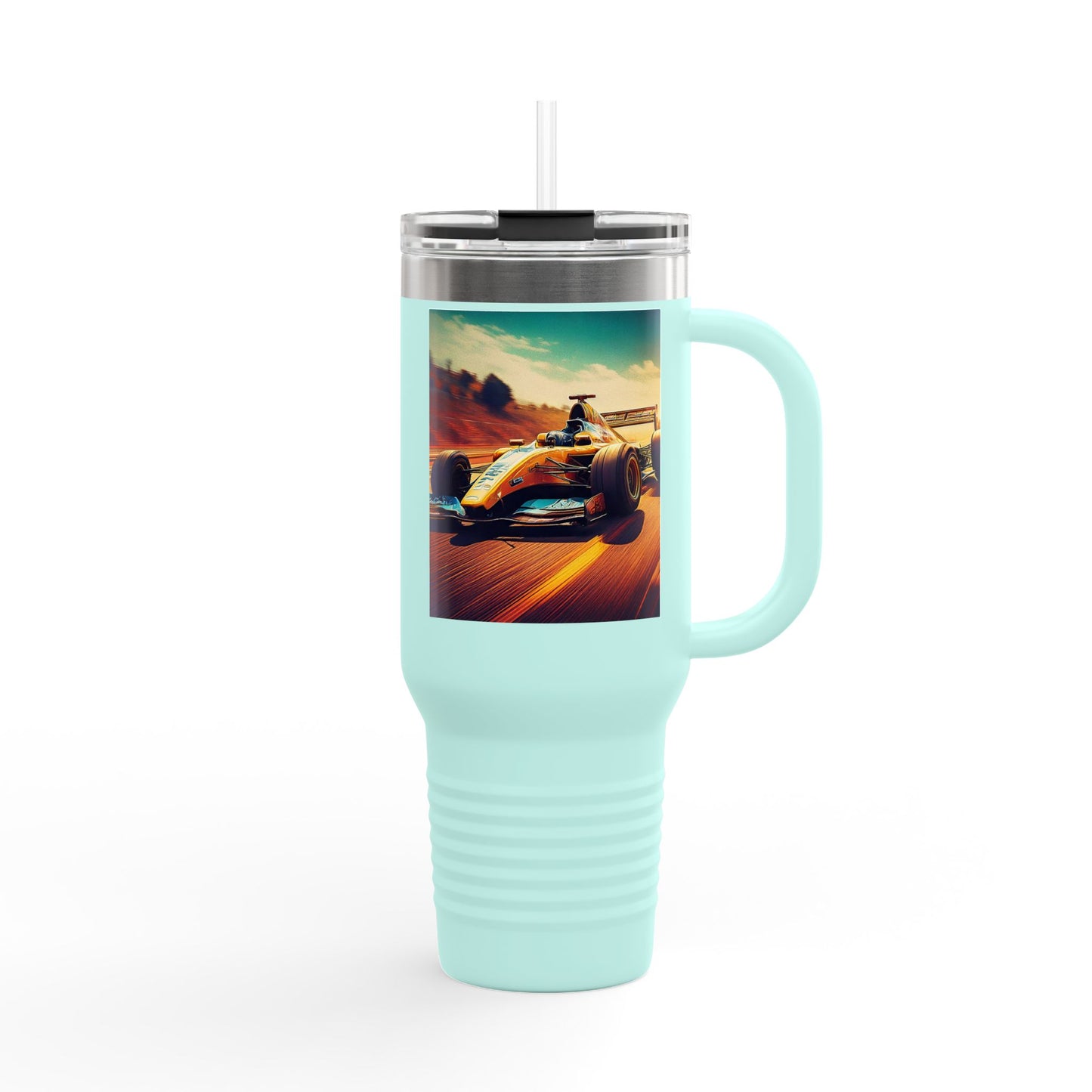 Vintage F1 Insulated Travel Mug, 40oz, Perfect for Fans, Sports Events, Coffee, Tea, Water