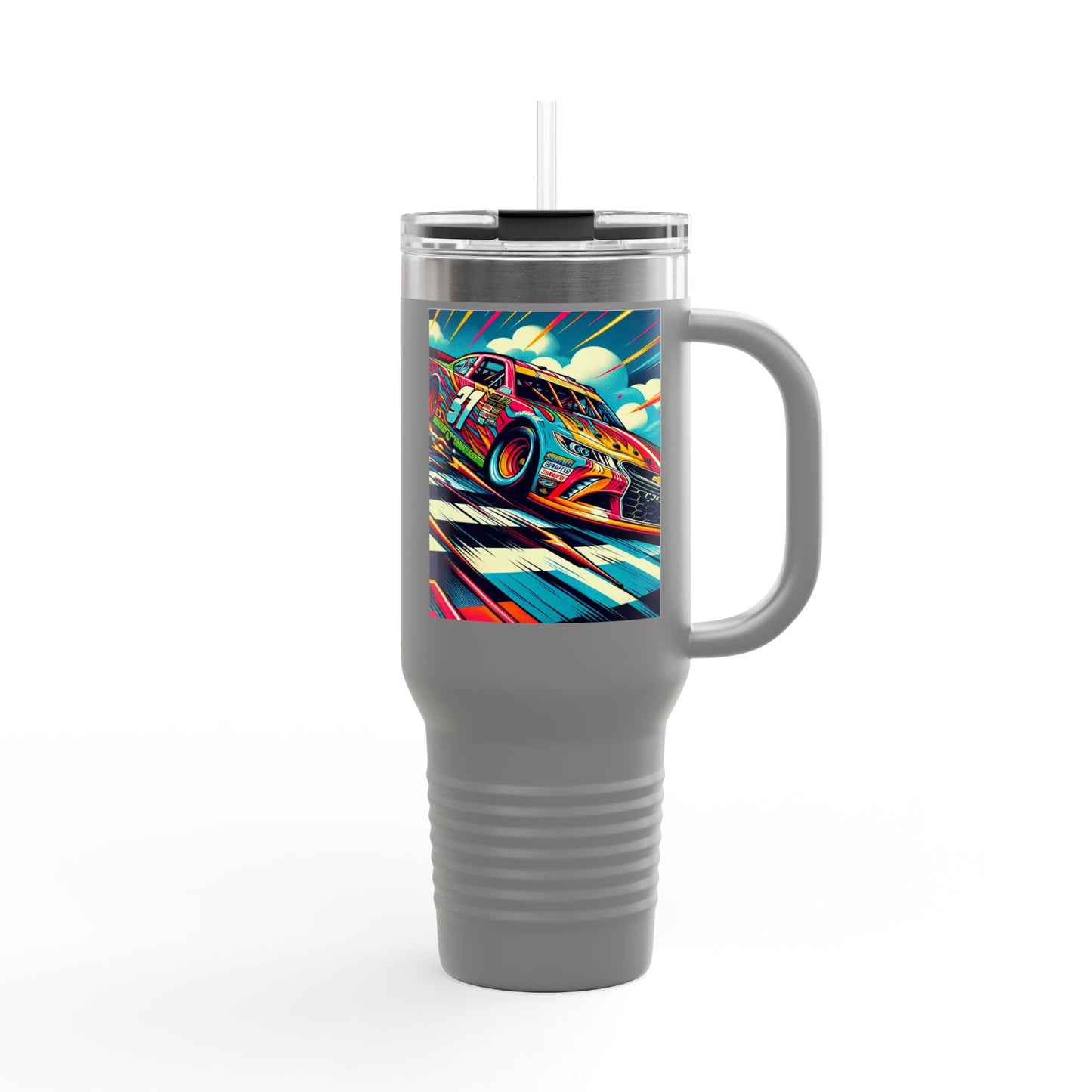 Vintage F1 Insulated Travel Mug, 40oz, Perfect for Fans, Sports Events, Coffee, Tea, Water