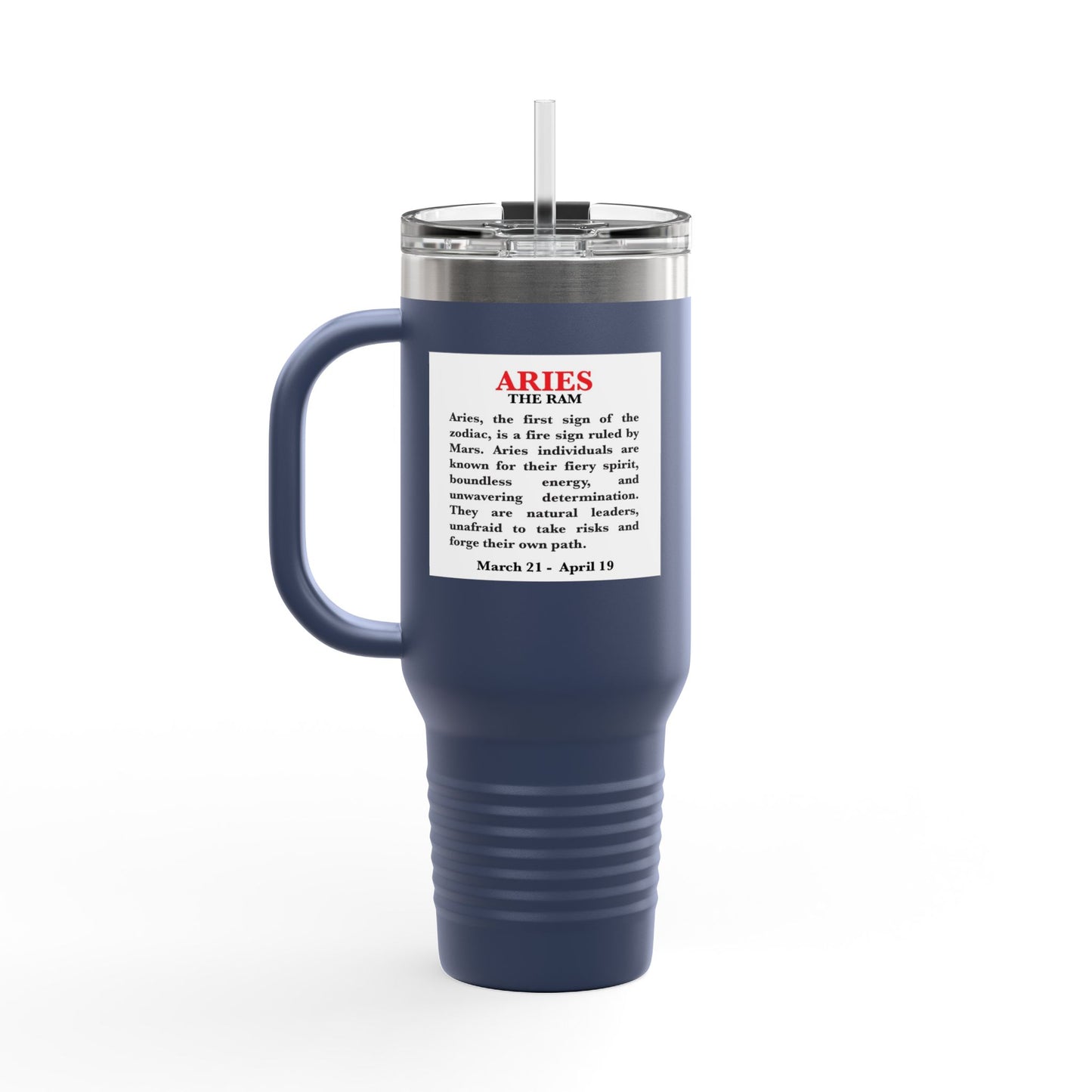 Aries Insulated Travel Mug, 40oz, Perfect for Zodiac Fans, Coffee, Tea, Water