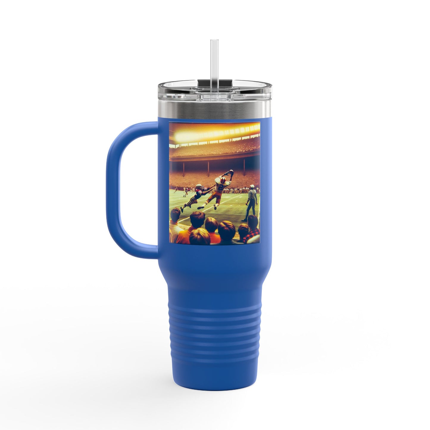 Vintage Football Insulated Travel Mug, 40oz, Perfect for Fans, Leagues, Game Day, Sports Events, Coffee, Tea, Water