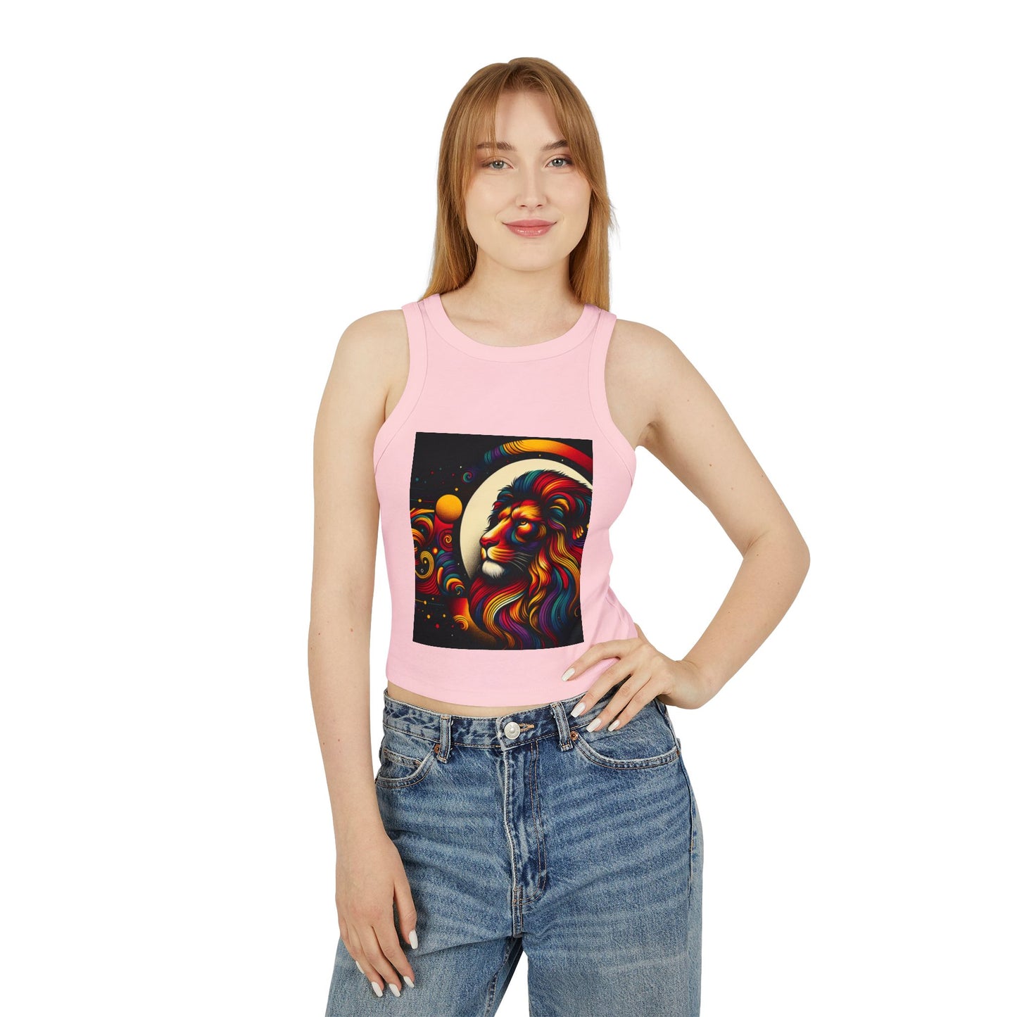 Leo Women's Micro Rib Racer Tank Top