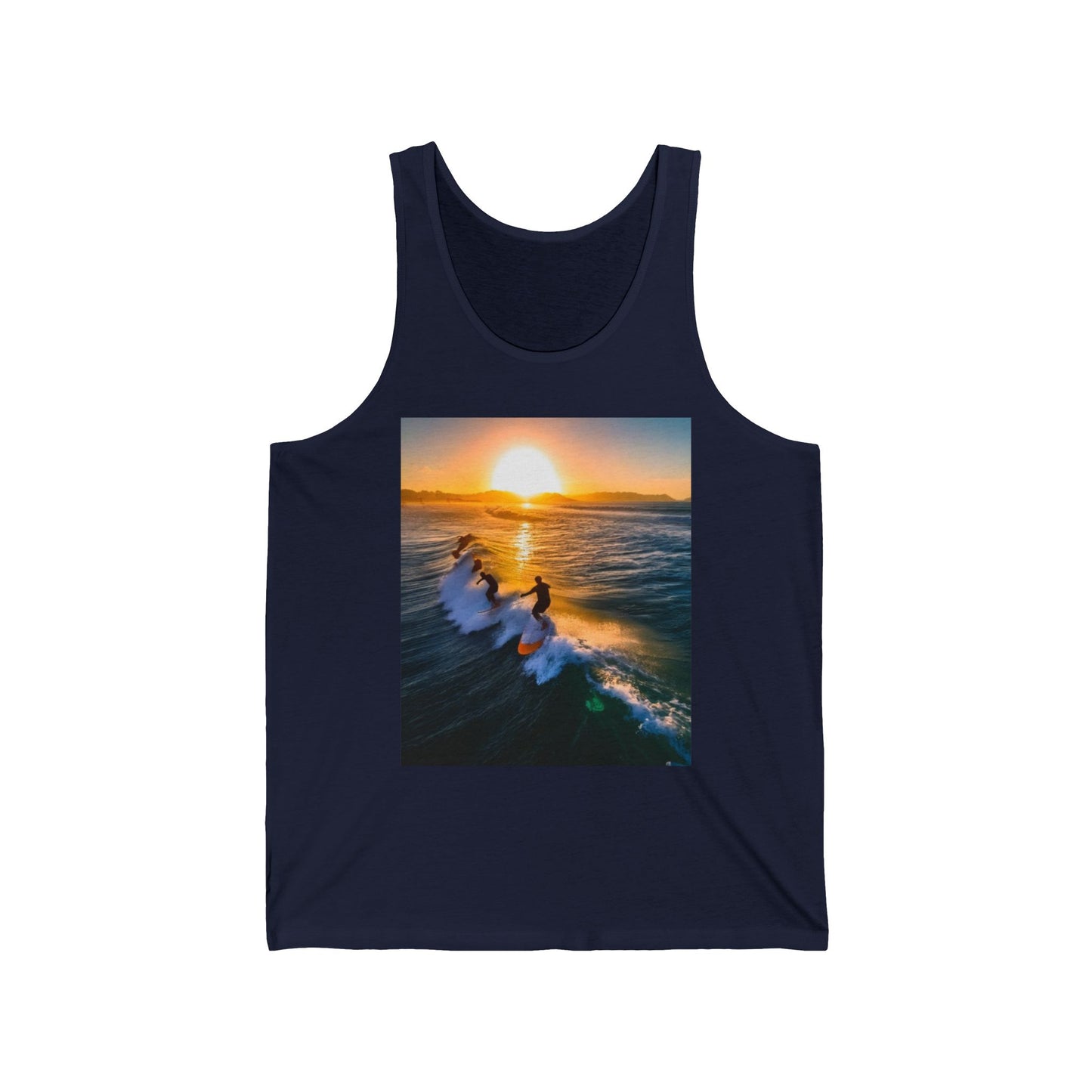 Surfing Unisex Jersey Tank Top - Perfect for Festivals & Casual Wear