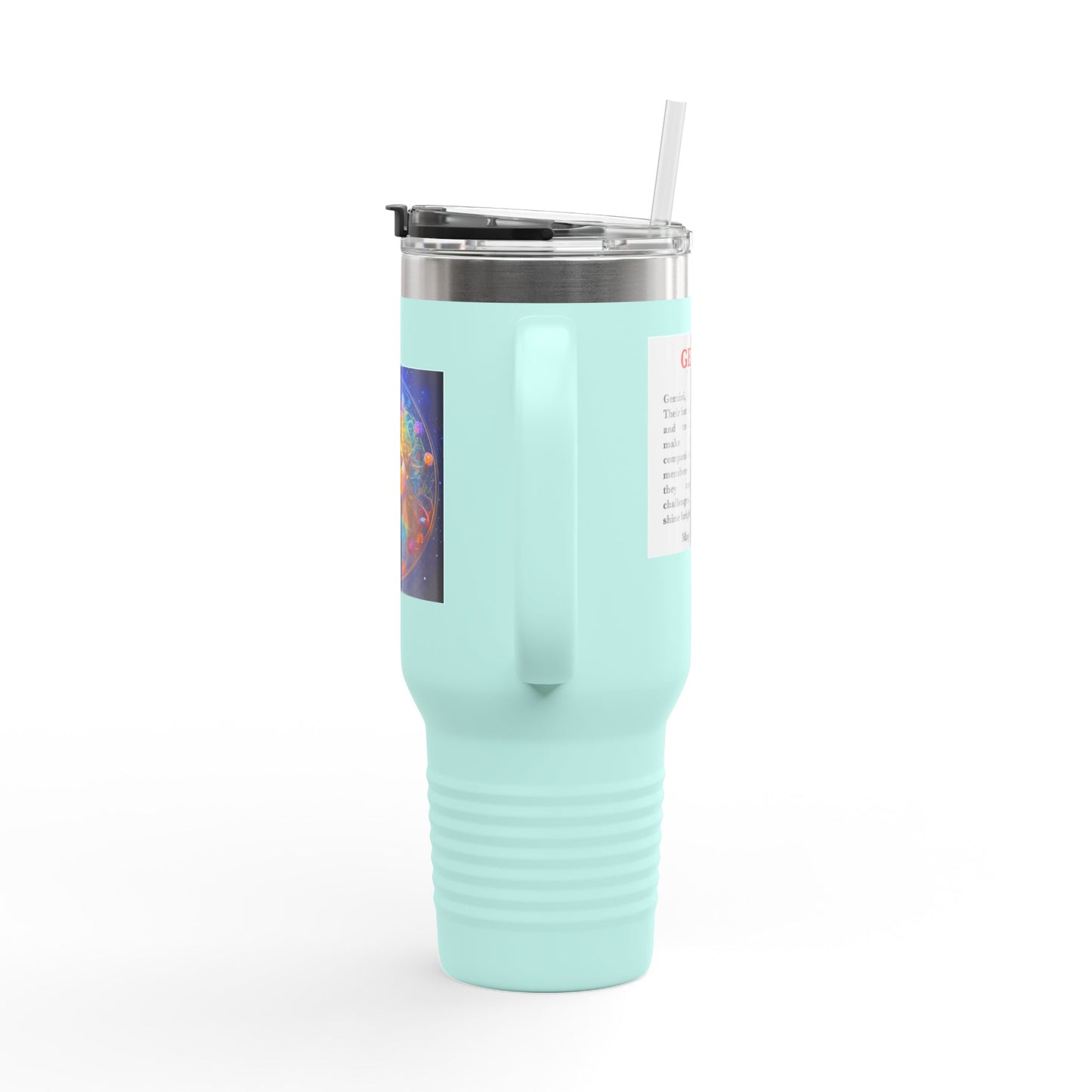 Gemini Insulated Travel Mug, 40oz, Perfect for Zodiac Fans, Coffee, Tea, Water