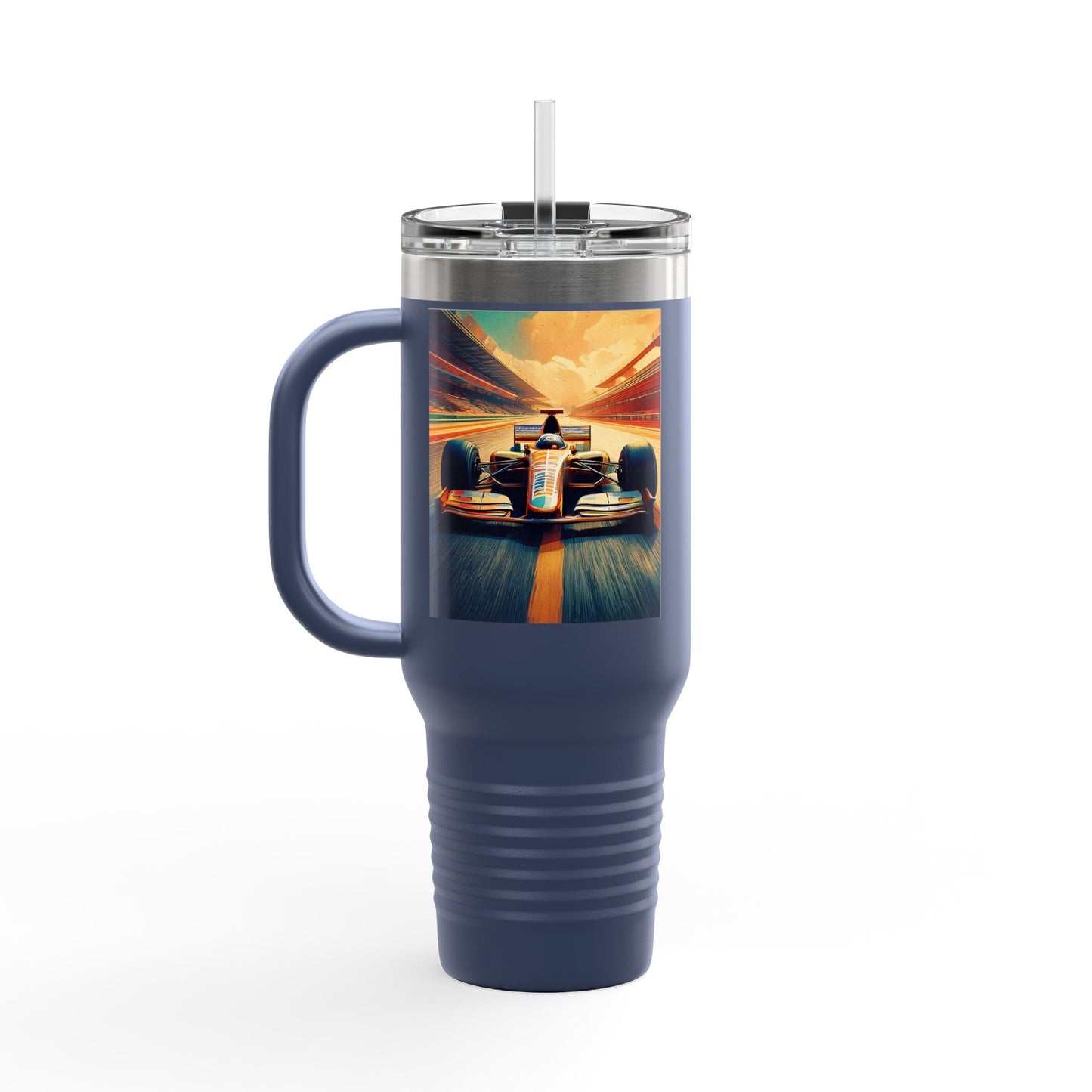 Vintage F1 Insulated Travel Mug, 40oz, Perfect for Fans, Sports Events, Coffee, Tea, Water