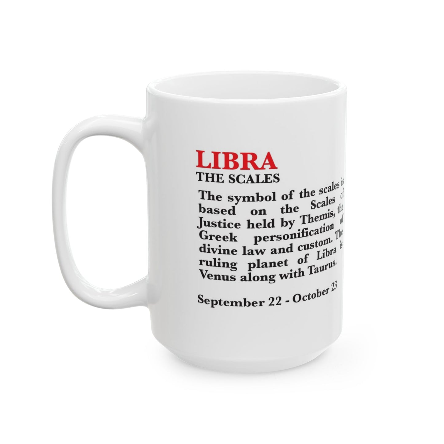 Libra Zodiac Ceramic Mug, Astrology Coffee Cup, Horoscope Drinkware for Libra Lovers, September/October Birthday Gift, Star Sign Mug