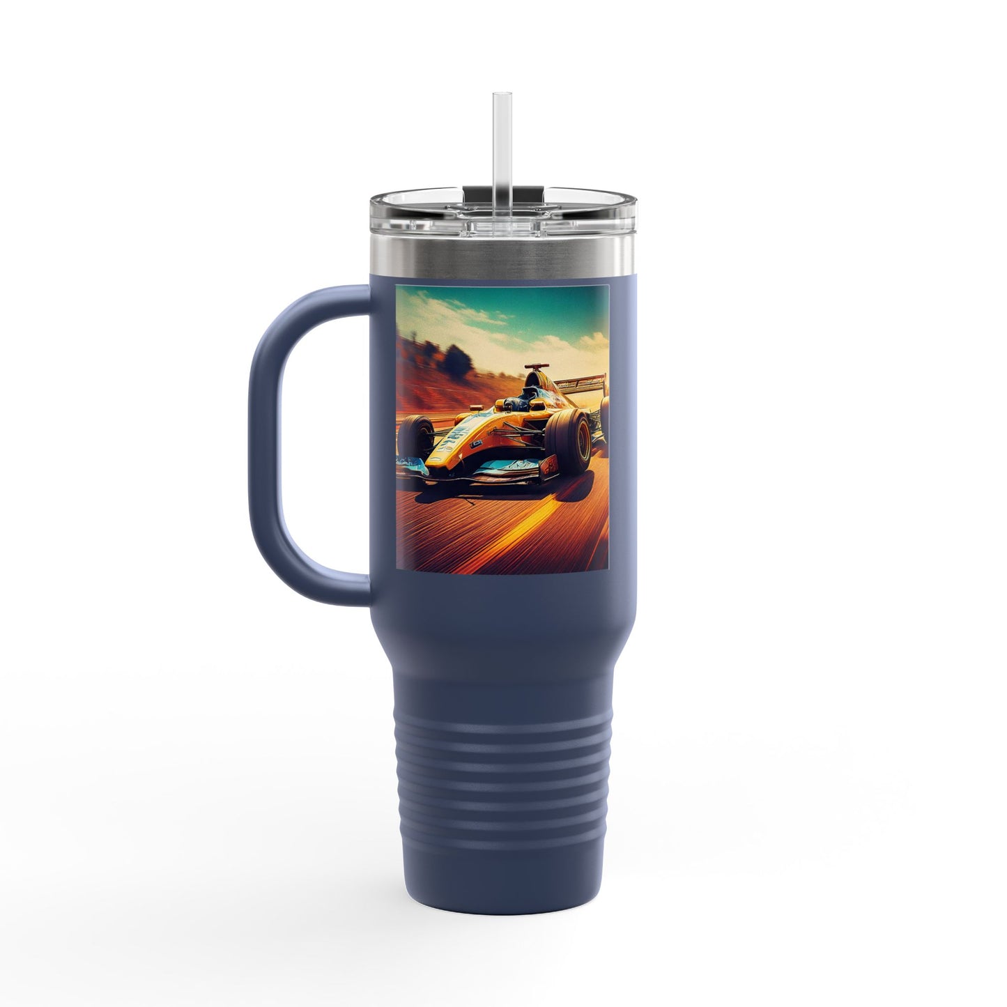 Vintage F1 Insulated Travel Mug, 40oz, Perfect for Fans, Sports Events, Coffee, Tea, Water