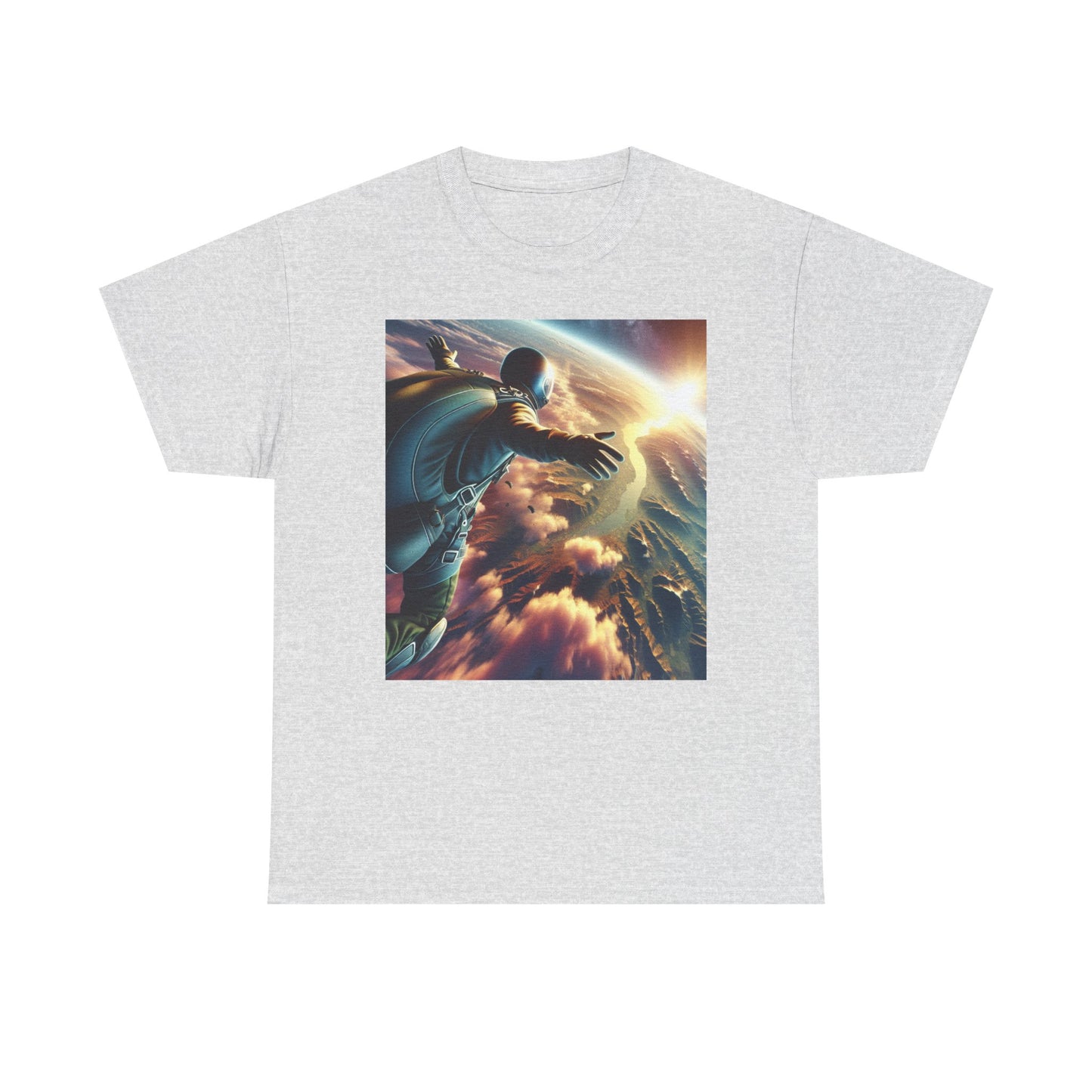 Cosmic Adventure Unisex Heavy Cotton Tee - Space Graphic Shirt