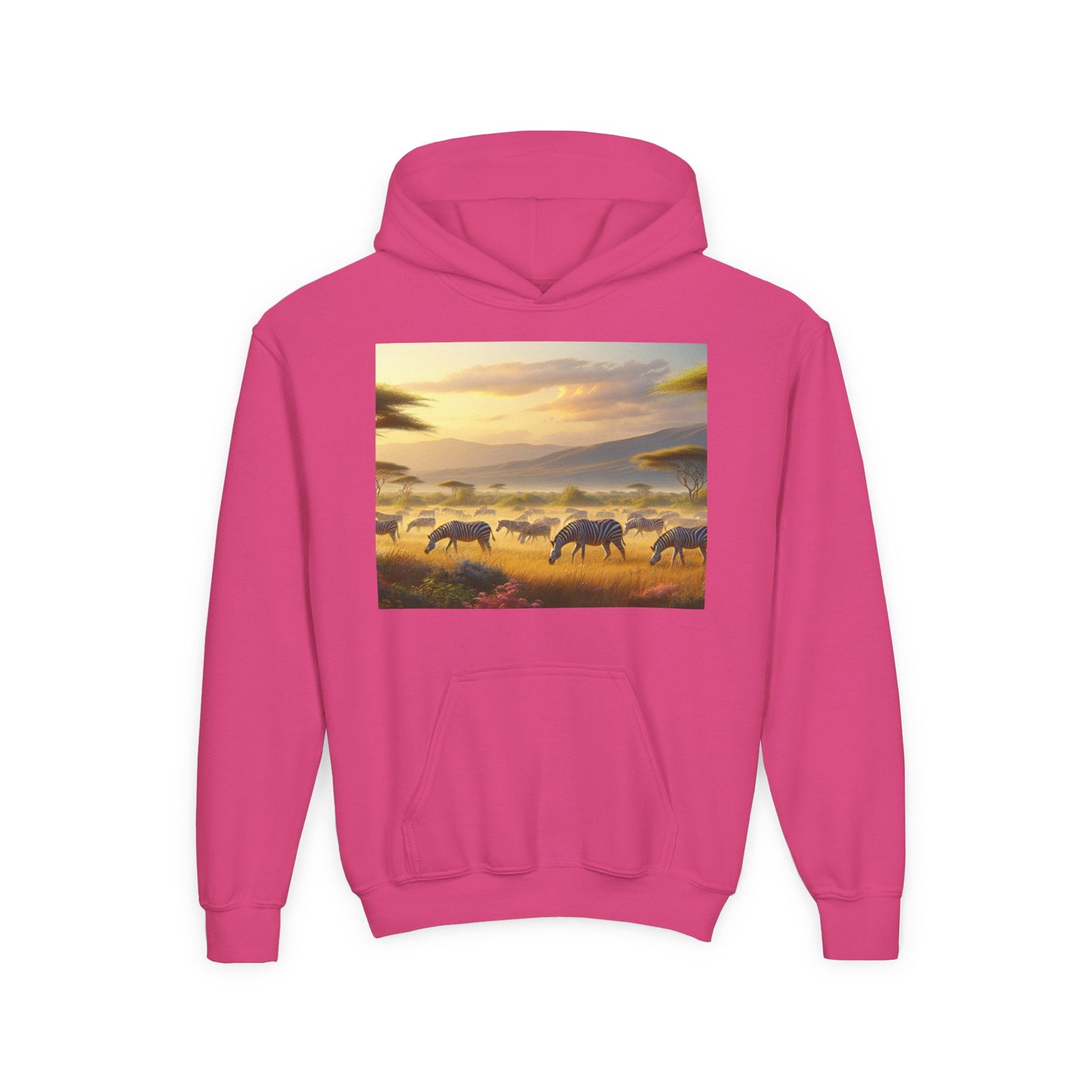 Zebras Youth Hoodie - Heavy Blend Sweatshirt