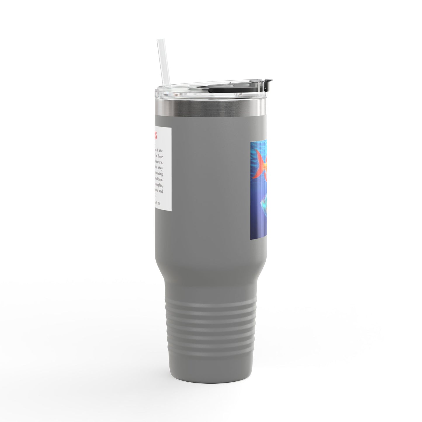 Pisces Insulated Travel Mug, 40oz, Perfect for Zodiac Fans, Coffee, Tea, Water