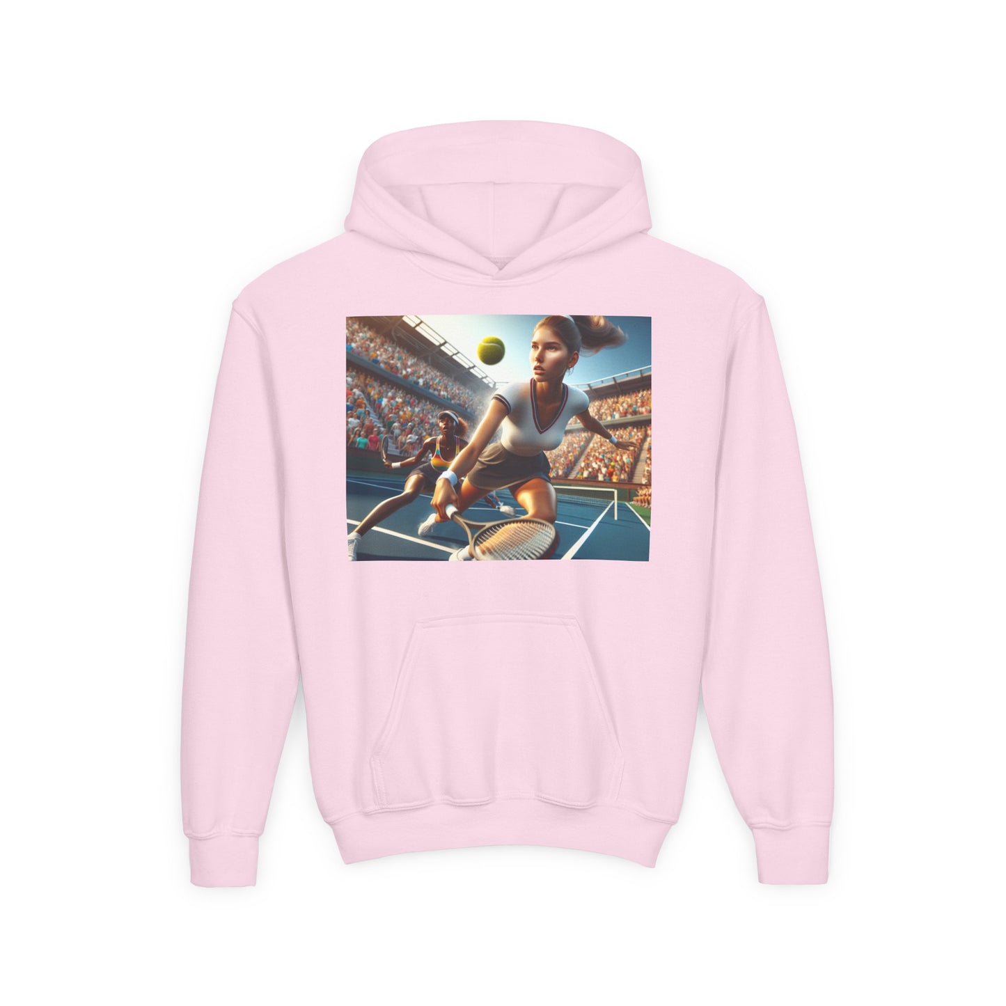 Youth Tennis Champion Hoodie - Sporty Heavy Blend Sweatshirt for Young Athletes
