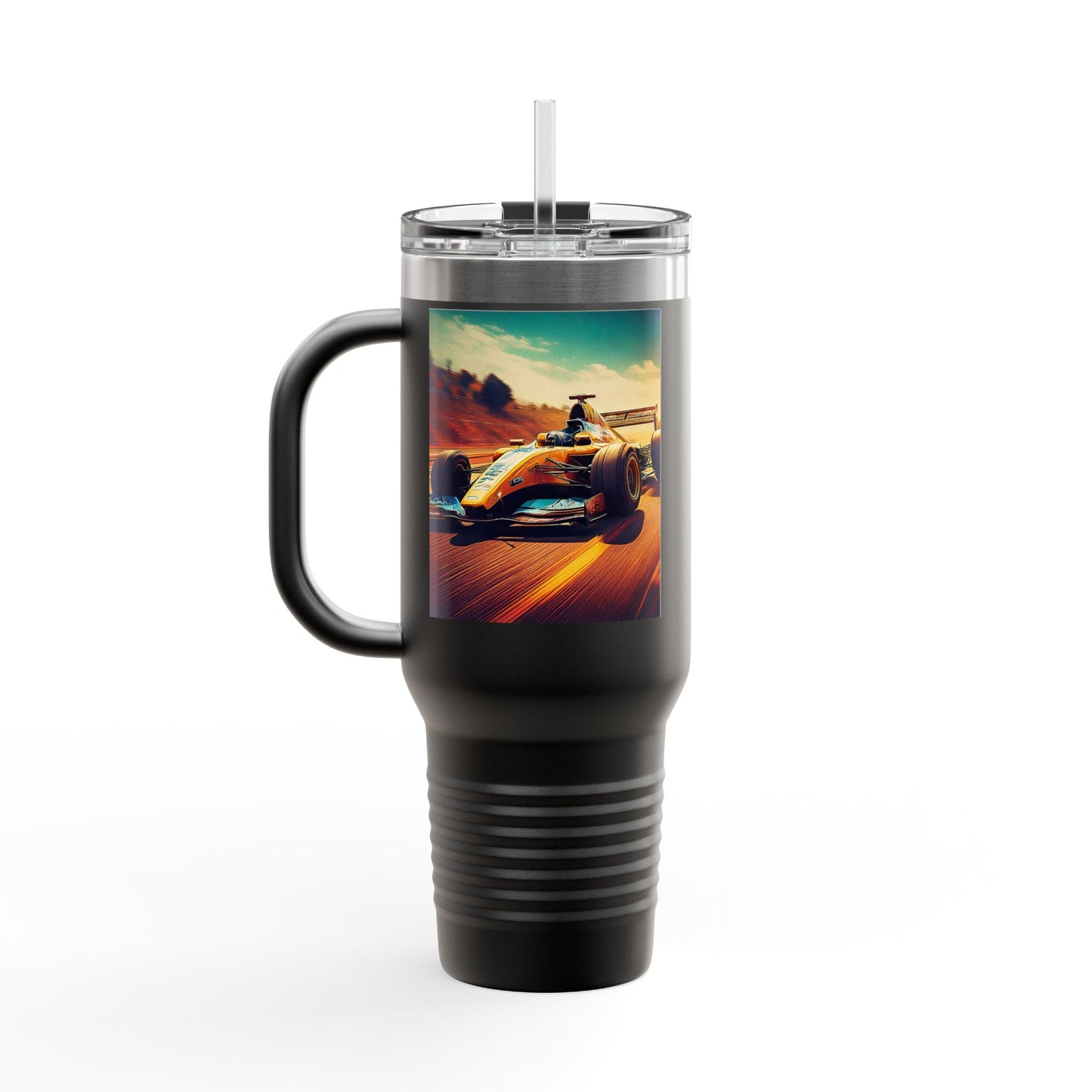 Vintage F1 Insulated Travel Mug, 40oz, Perfect for Fans, Sports Events, Coffee, Tea, Water