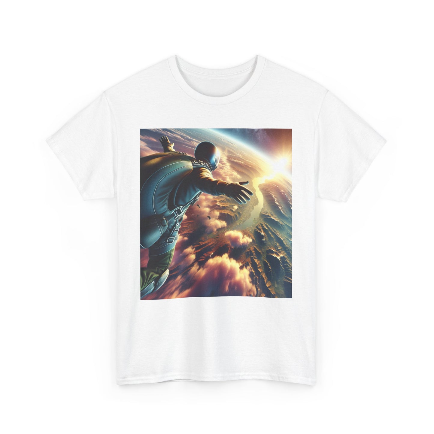 Cosmic Adventure Unisex Heavy Cotton Tee - Space Graphic Shirt